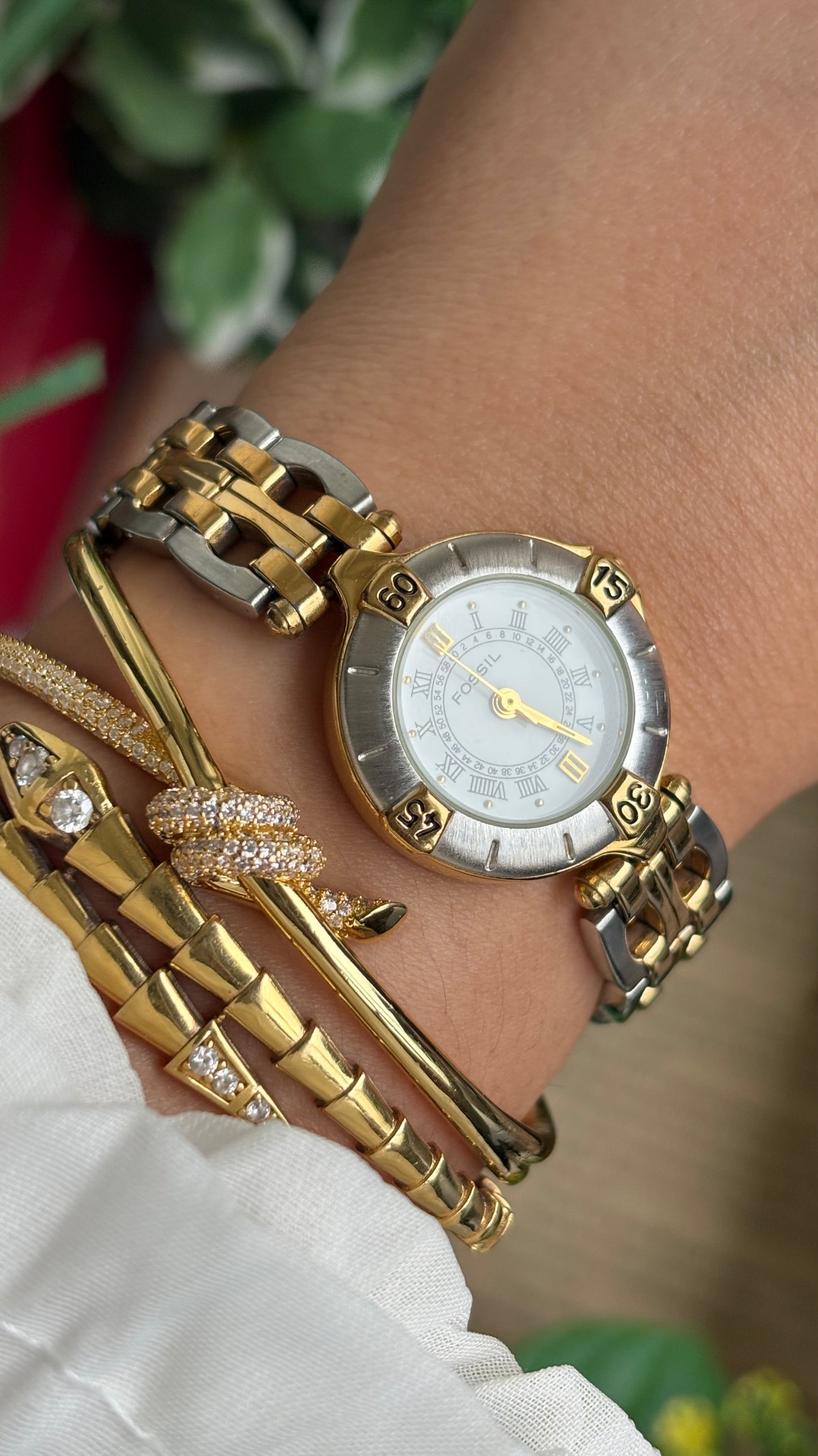 Vintage Fossil Watch in Two-Tone