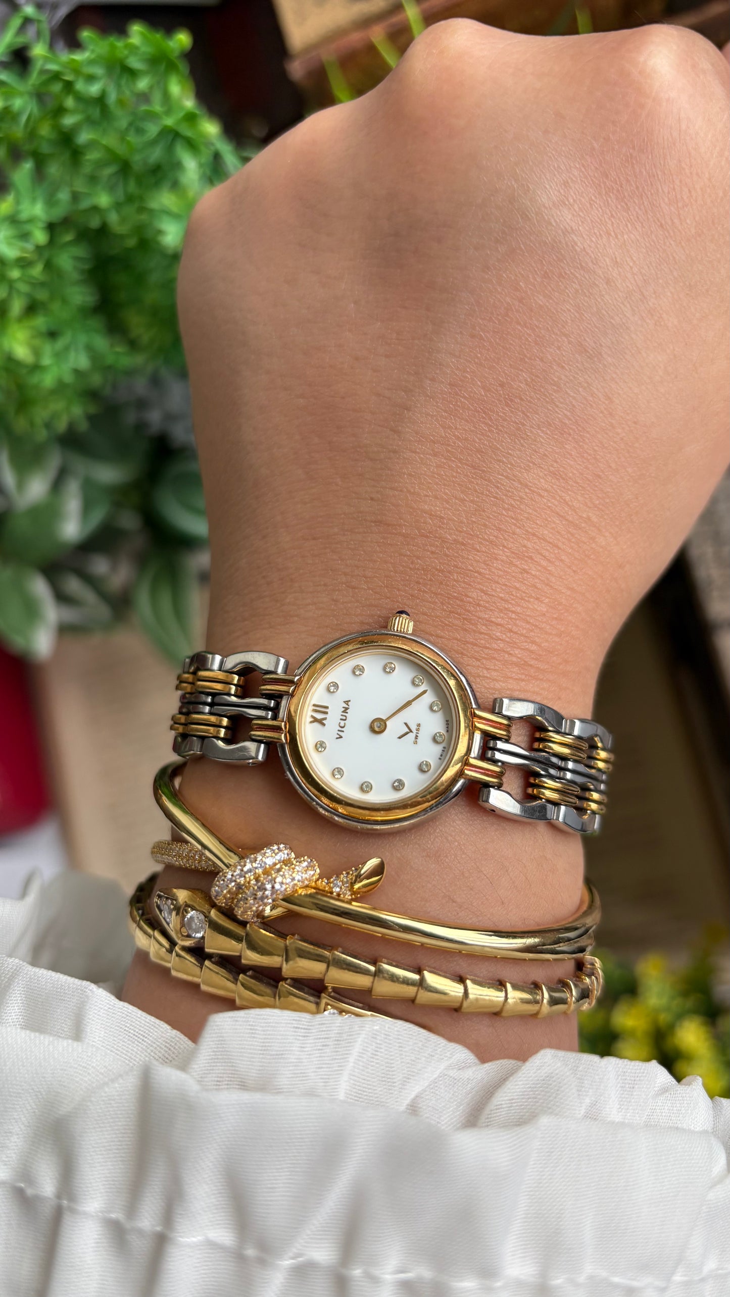 Vintage Vicuna Swiss Watch in Two-Tone
