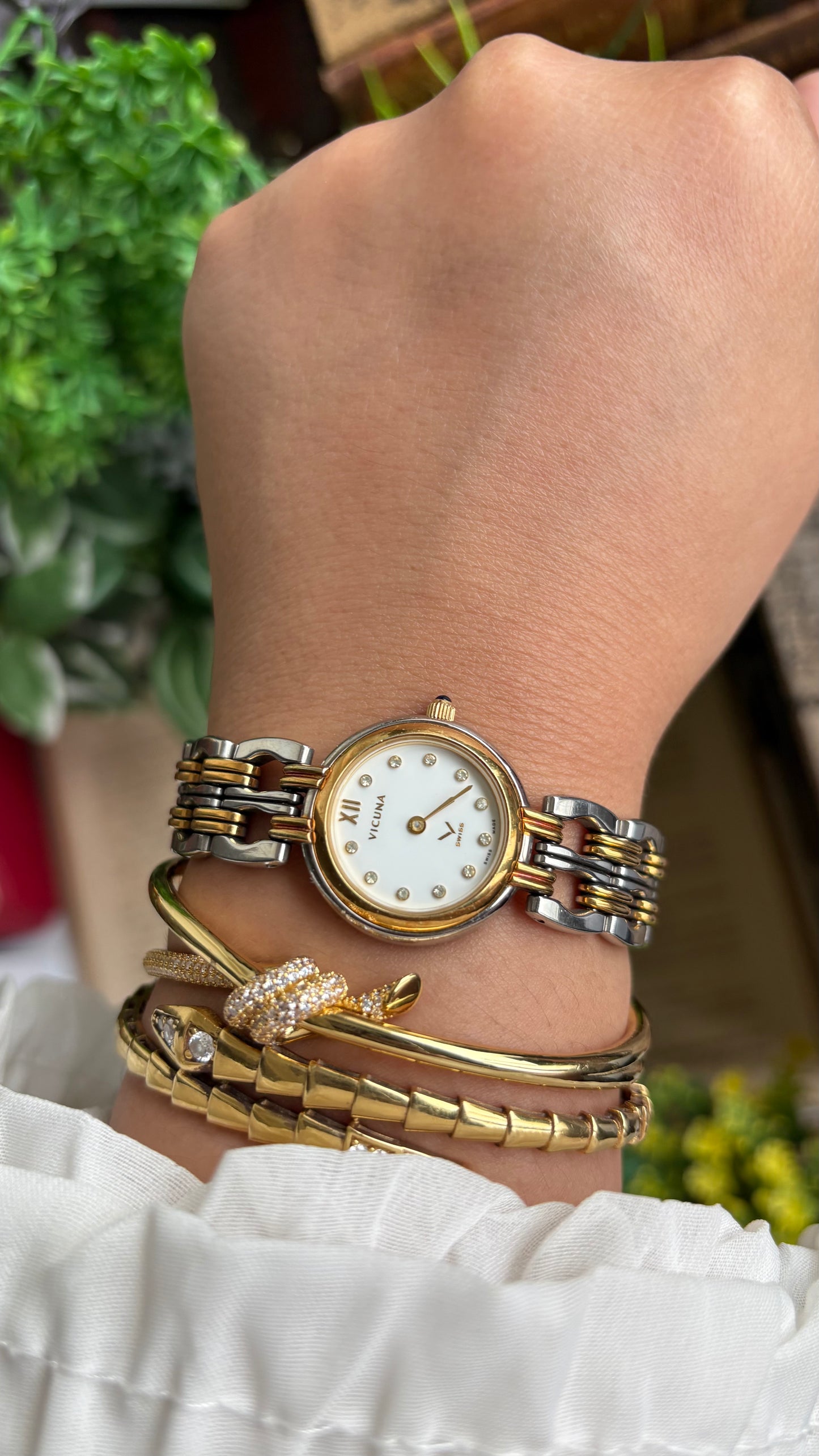 Vintage Vicuna Swiss Watch in Two-Tone