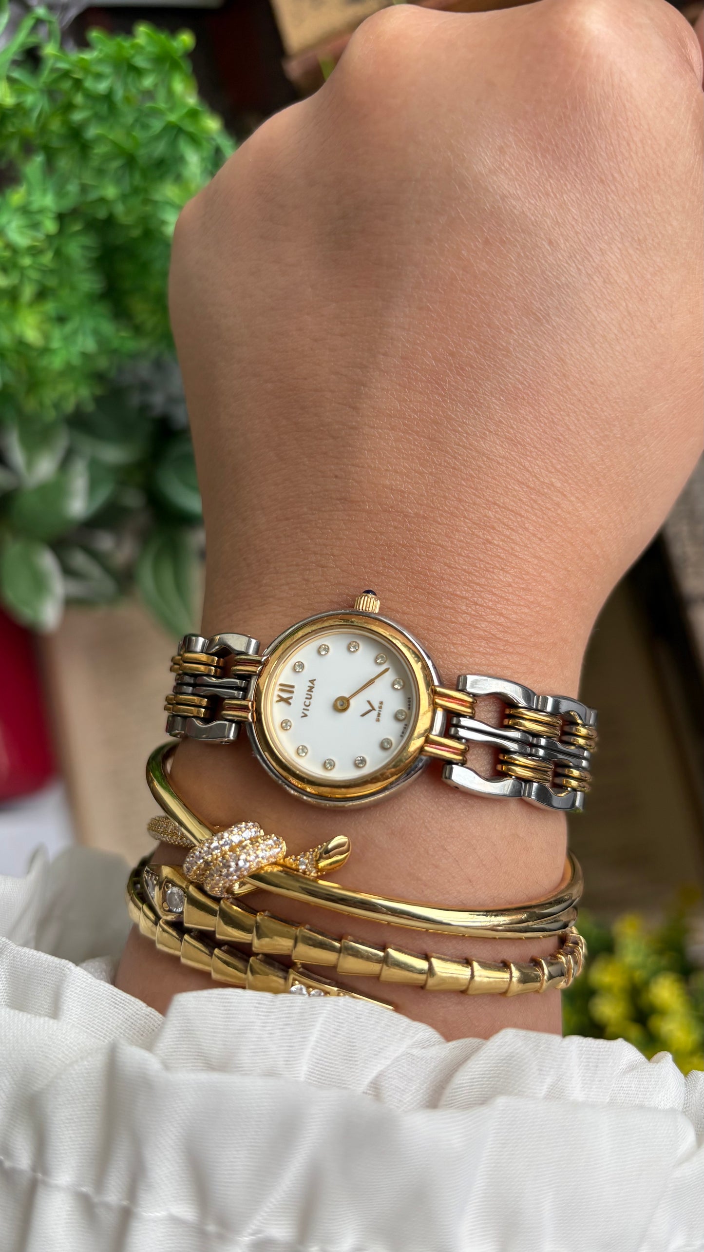 Vintage Vicuna Swiss Watch in Two-Tone