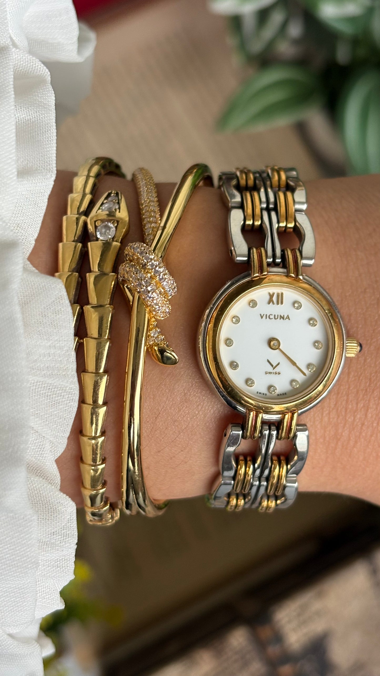 Vintage Vicuna Swiss Watch in Two-Tone