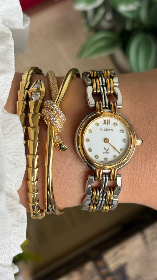 Vintage Vicuna Swiss Watch in Two-Tone