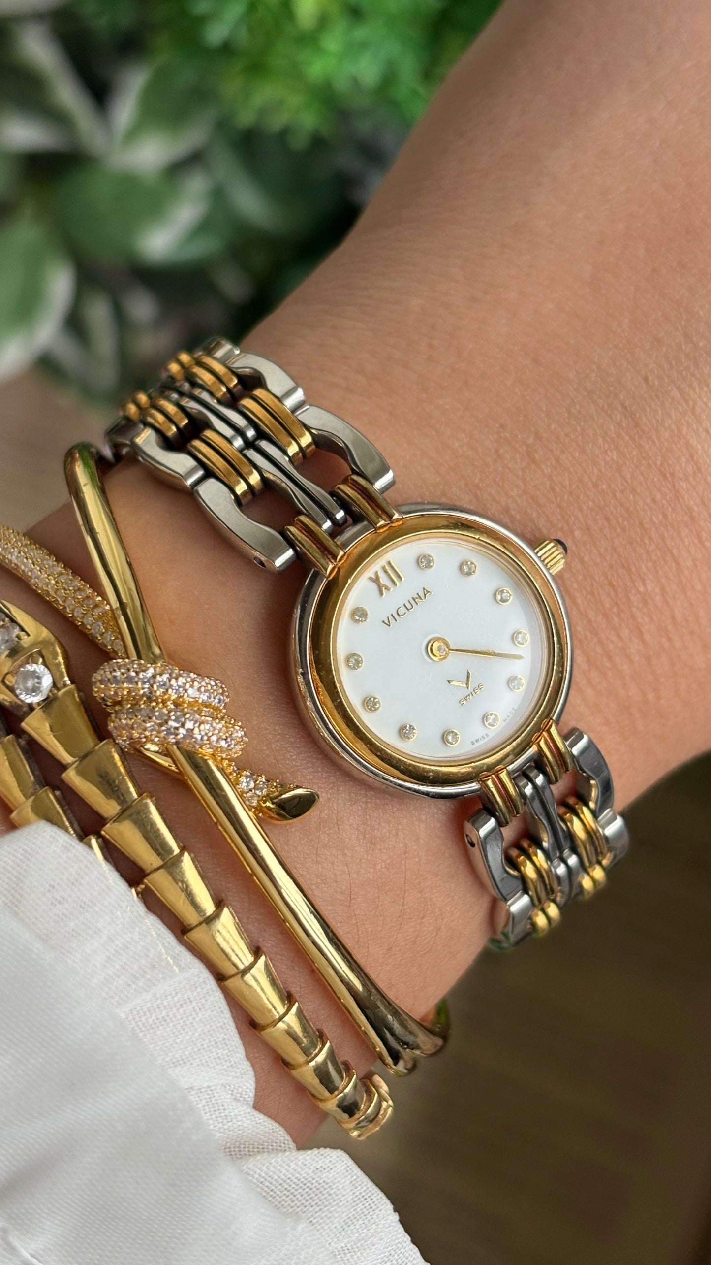 Vintage Vicuna Swiss Watch in Two-Tone