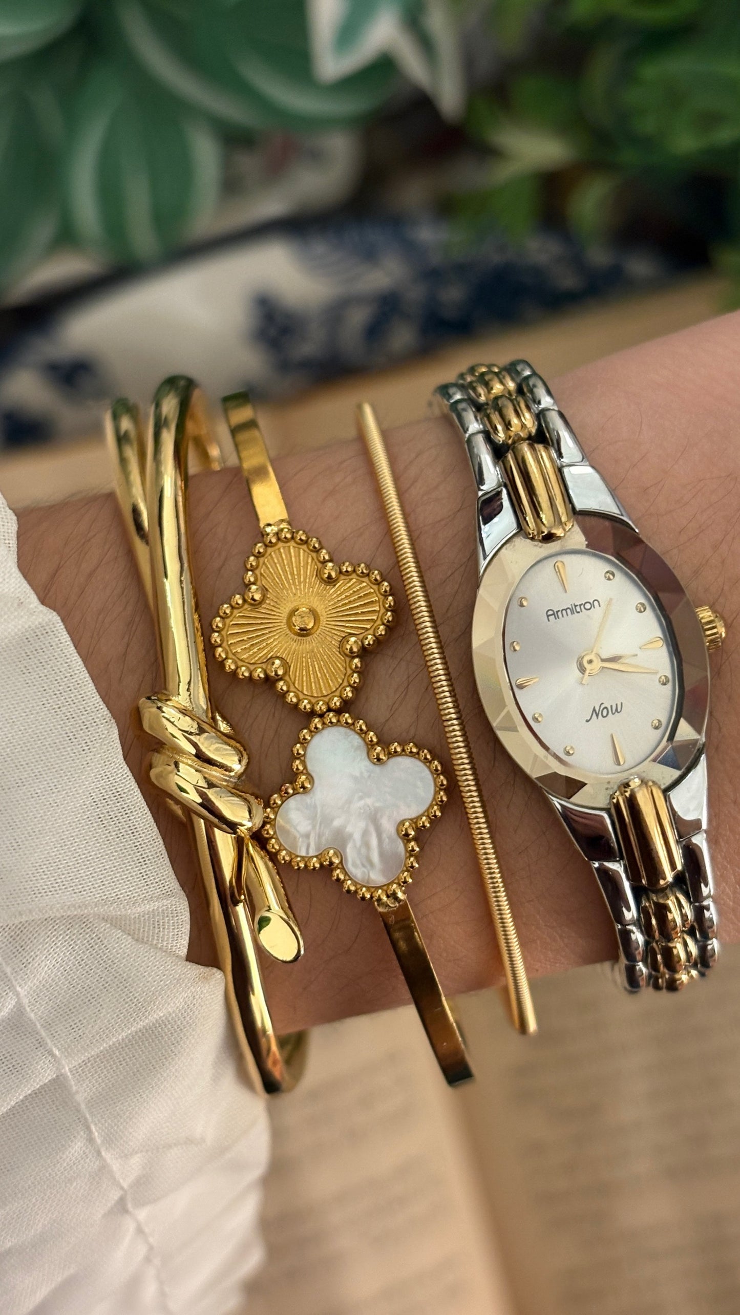 Vintage Armitron Oval Diacut Dial Classic Watch in Two-Tone Quartz