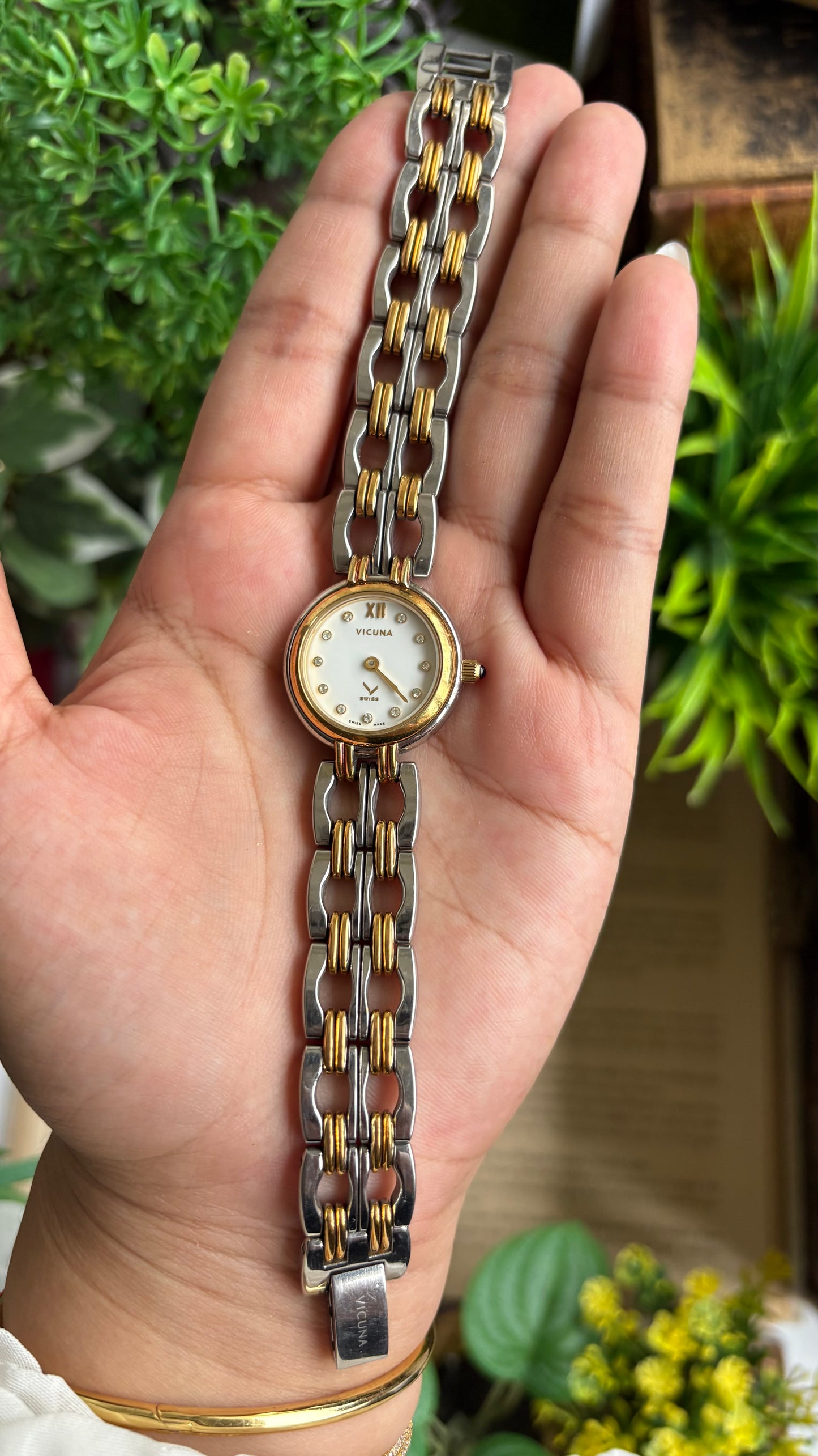Vintage Vicuna Swiss Watch in Two-Tone