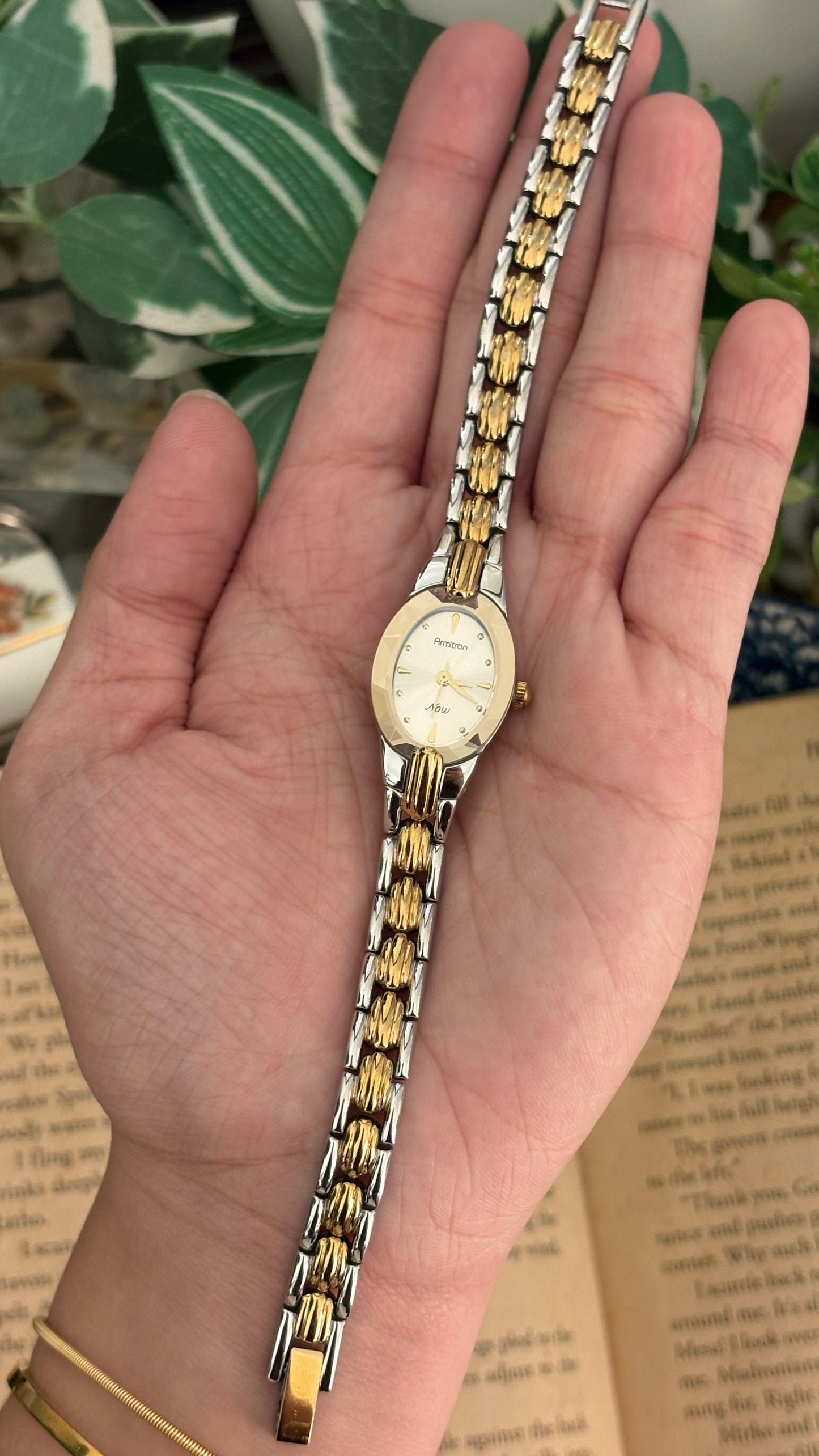 Vintage Armitron Oval Diacut Dial Classic Watch in Two-Tone Quartz