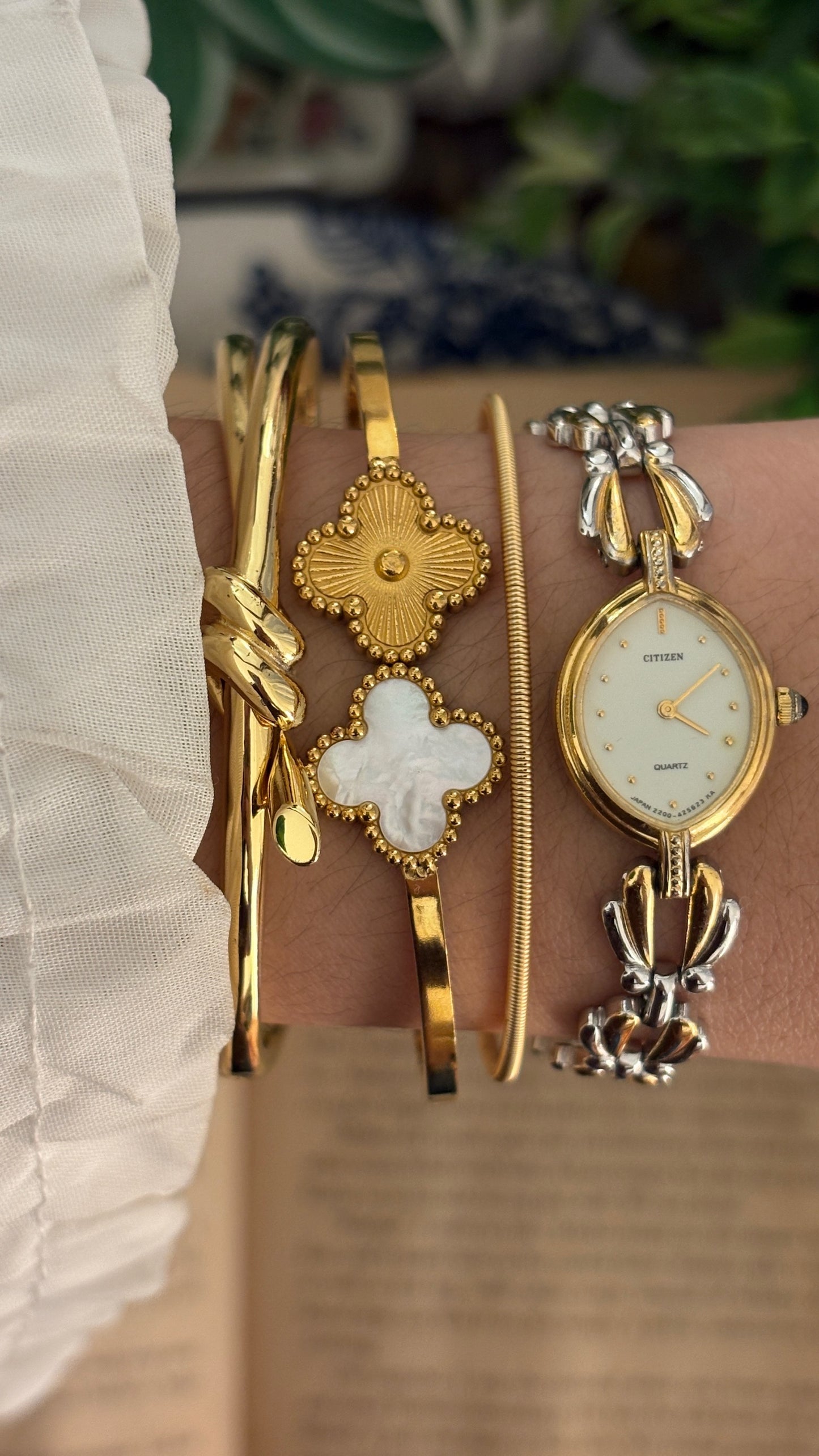 Extremely Rare Citizen Eye Dial Mermaid Tail Bracelet Watch in Two-Tone Quartz