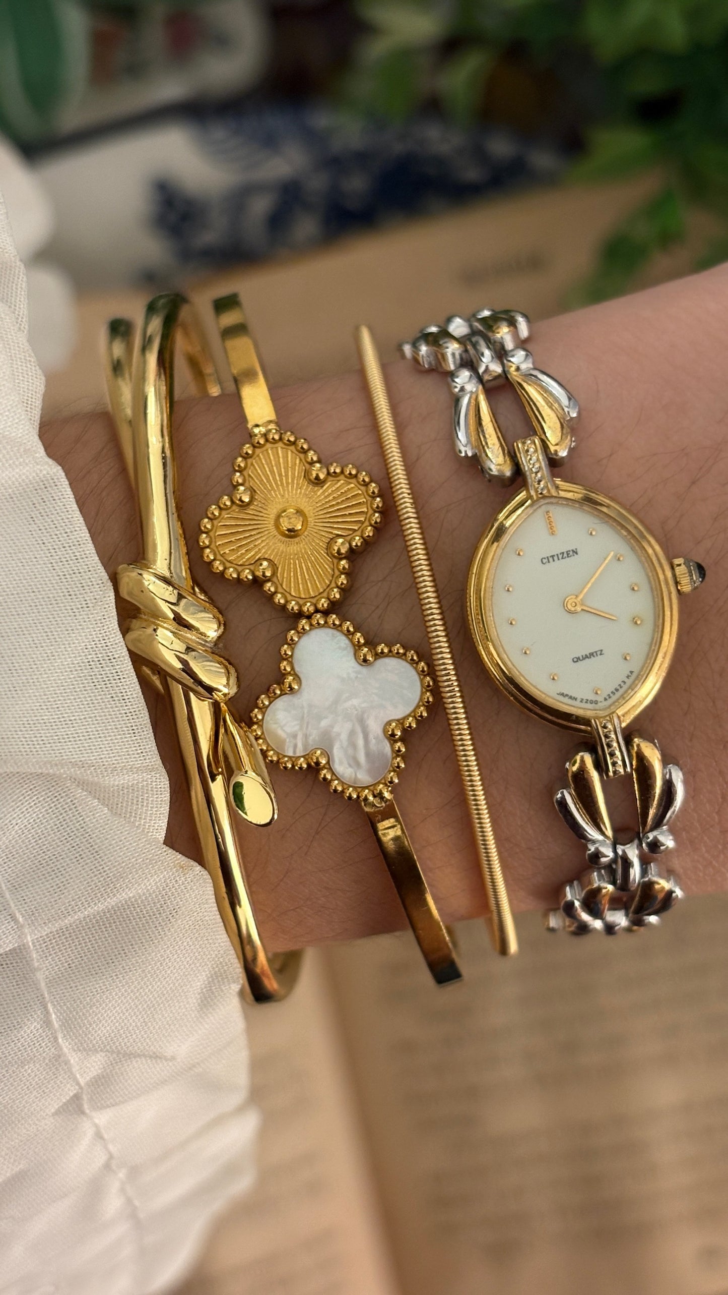 Extremely Rare Citizen Eye Dial Mermaid Tail Bracelet Watch in Two-Tone Quartz