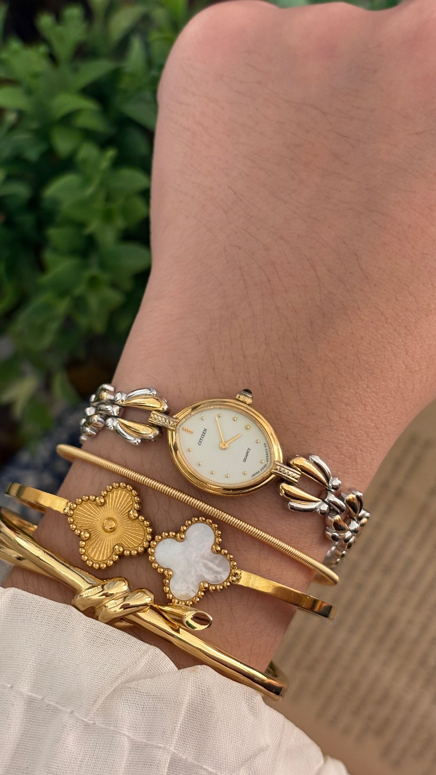 Extremely Rare Citizen Eye Dial Mermaid Tail Bracelet Watch in Two-Tone Quartz