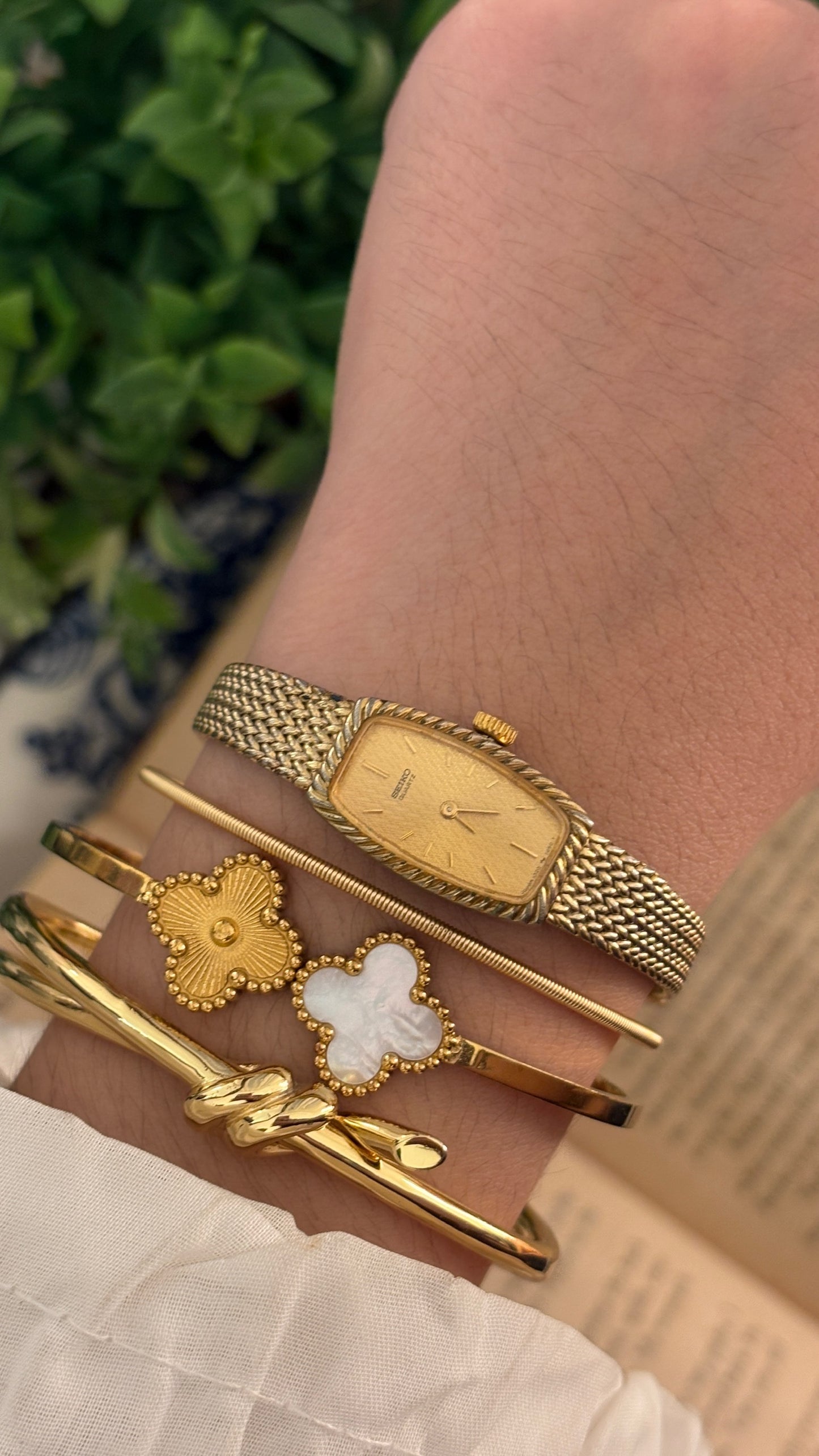 Rare Vintage Seiko Slim Tank Dress Watch in Gold Tone Quartz