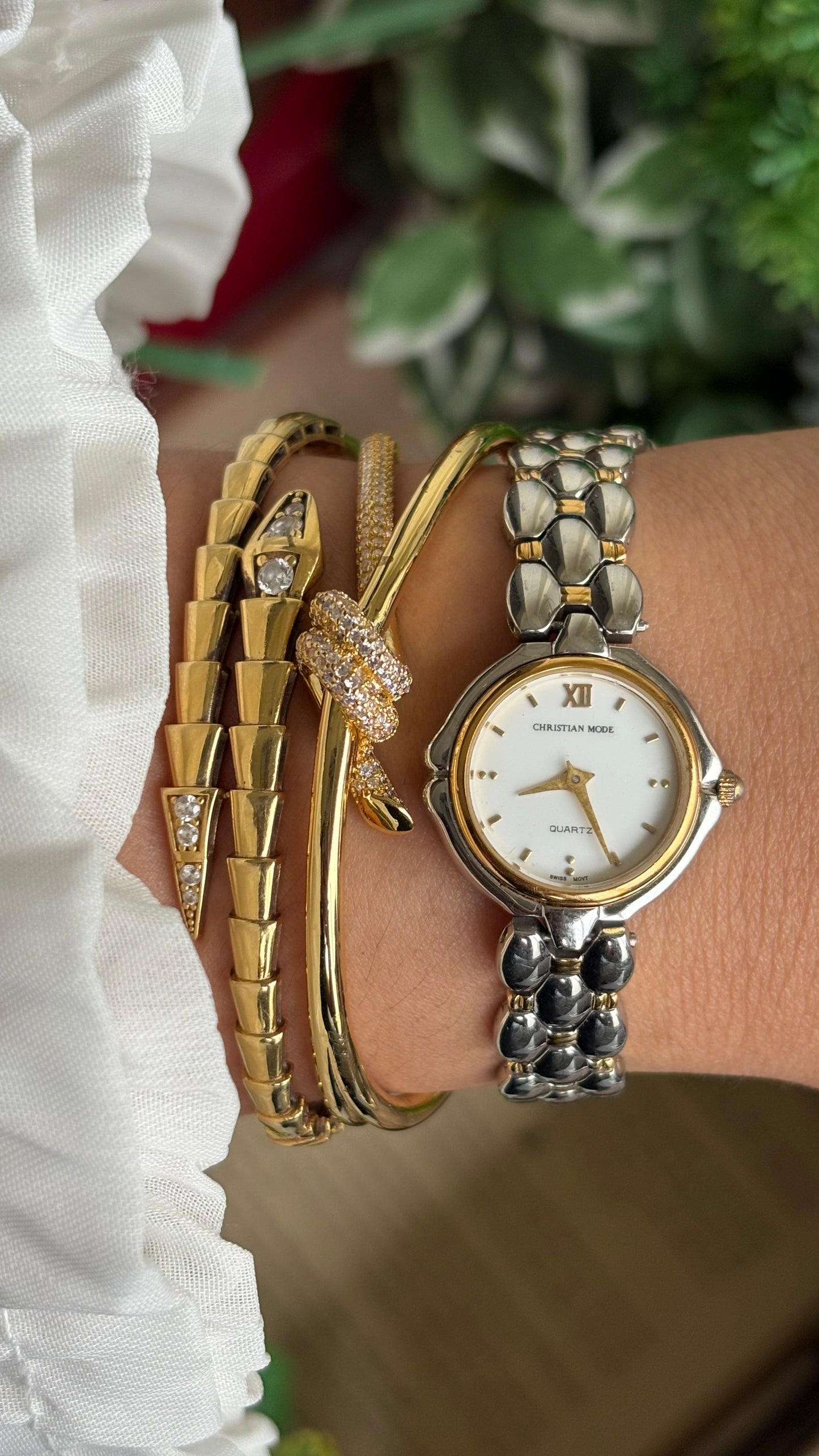 Vintage Christian Mode Swiss Watch in Two-Tone