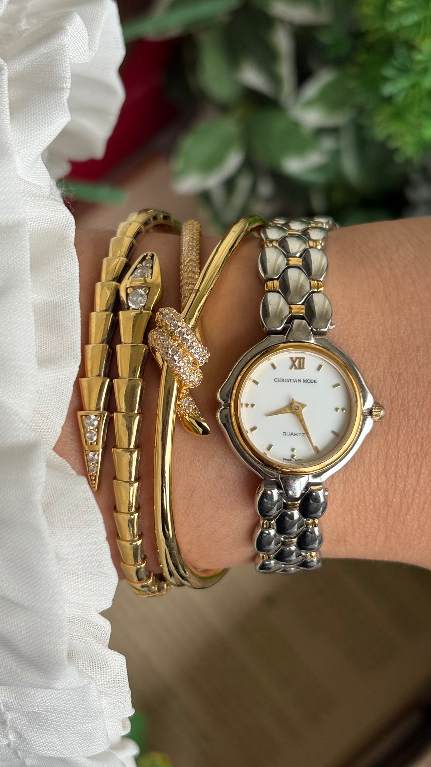 Vintage Christian Mode Swiss Watch in Two-Tone