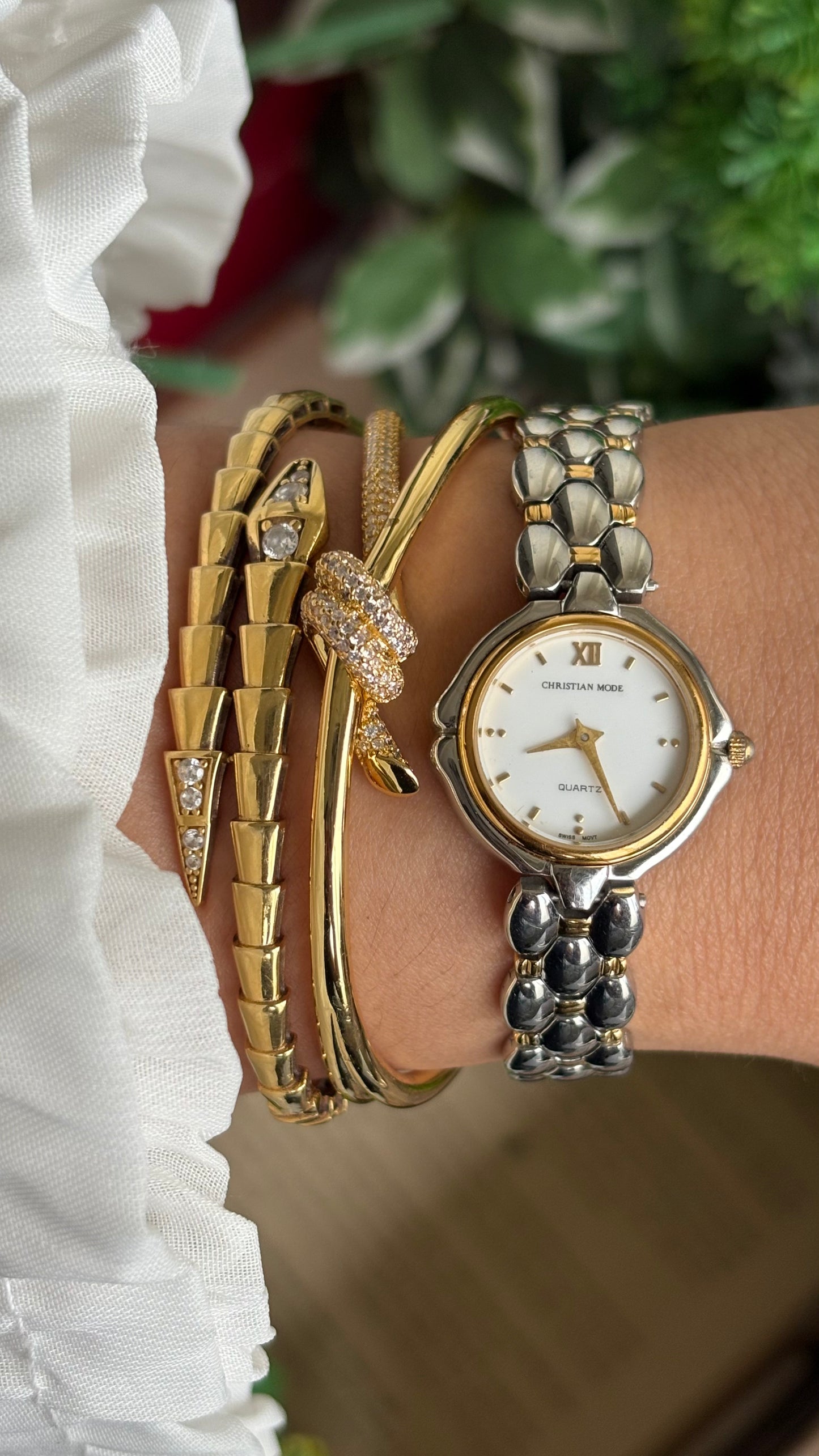 Vintage Christian Mode Swiss Watch in Two-Tone