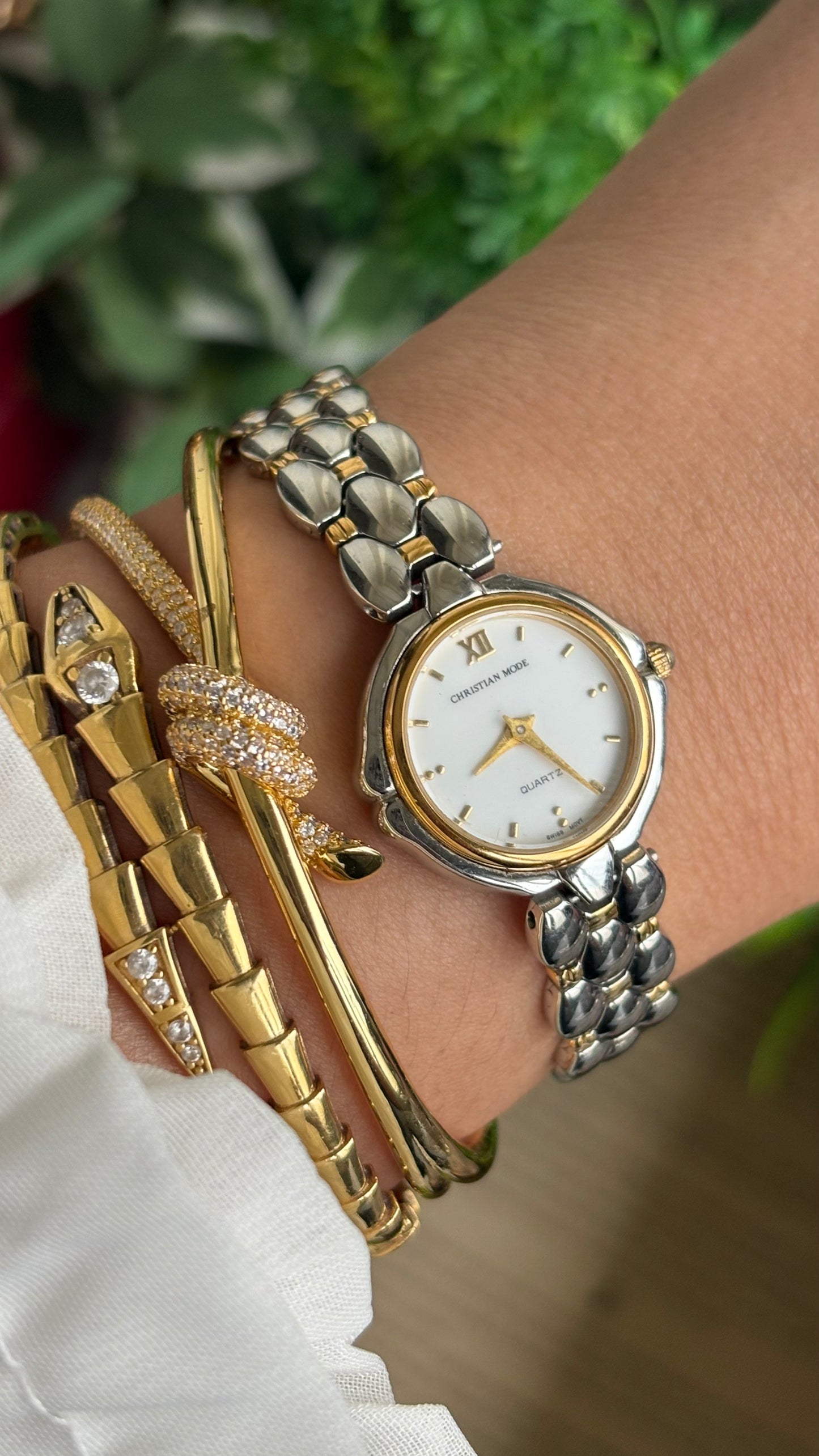 Vintage Christian Mode Swiss Watch in Two-Tone