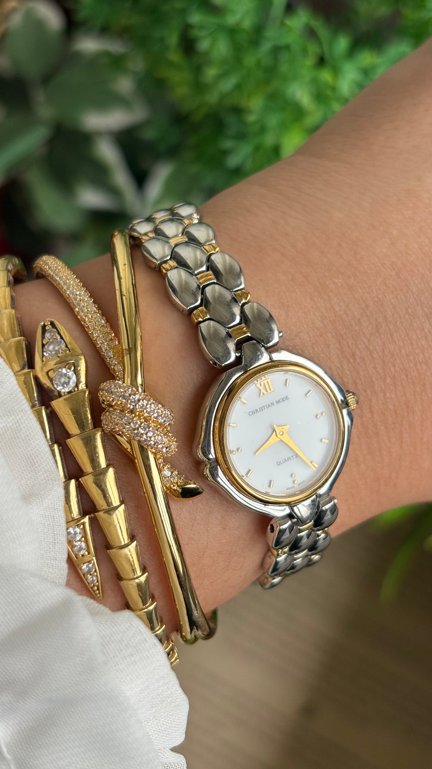 Vintage Christian Mode Swiss Watch in Two-Tone