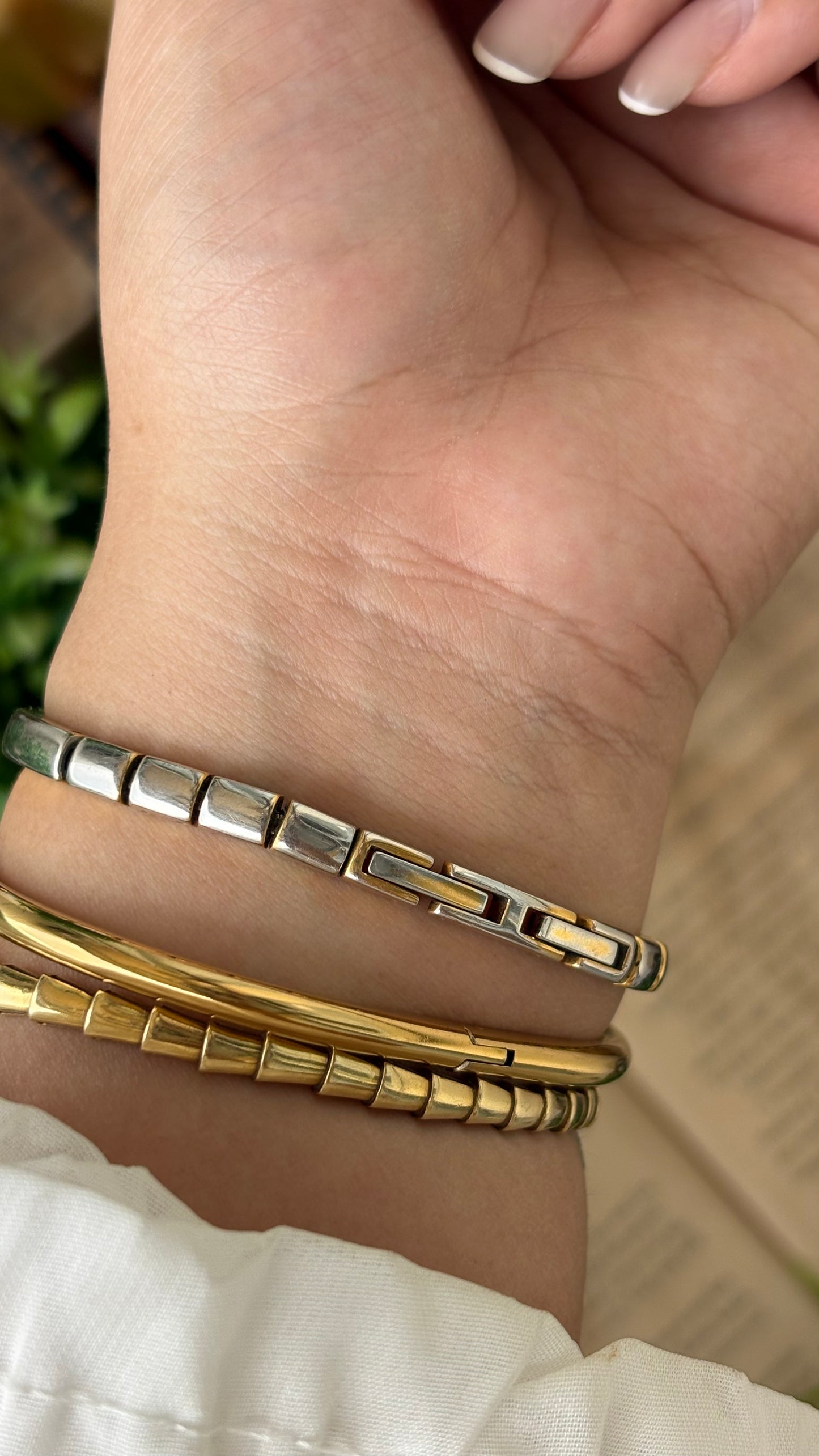 Vintage Dainty Caravelle by Bulova Semi-Bangle Stem Watch in Gold Tone Quartz #00233