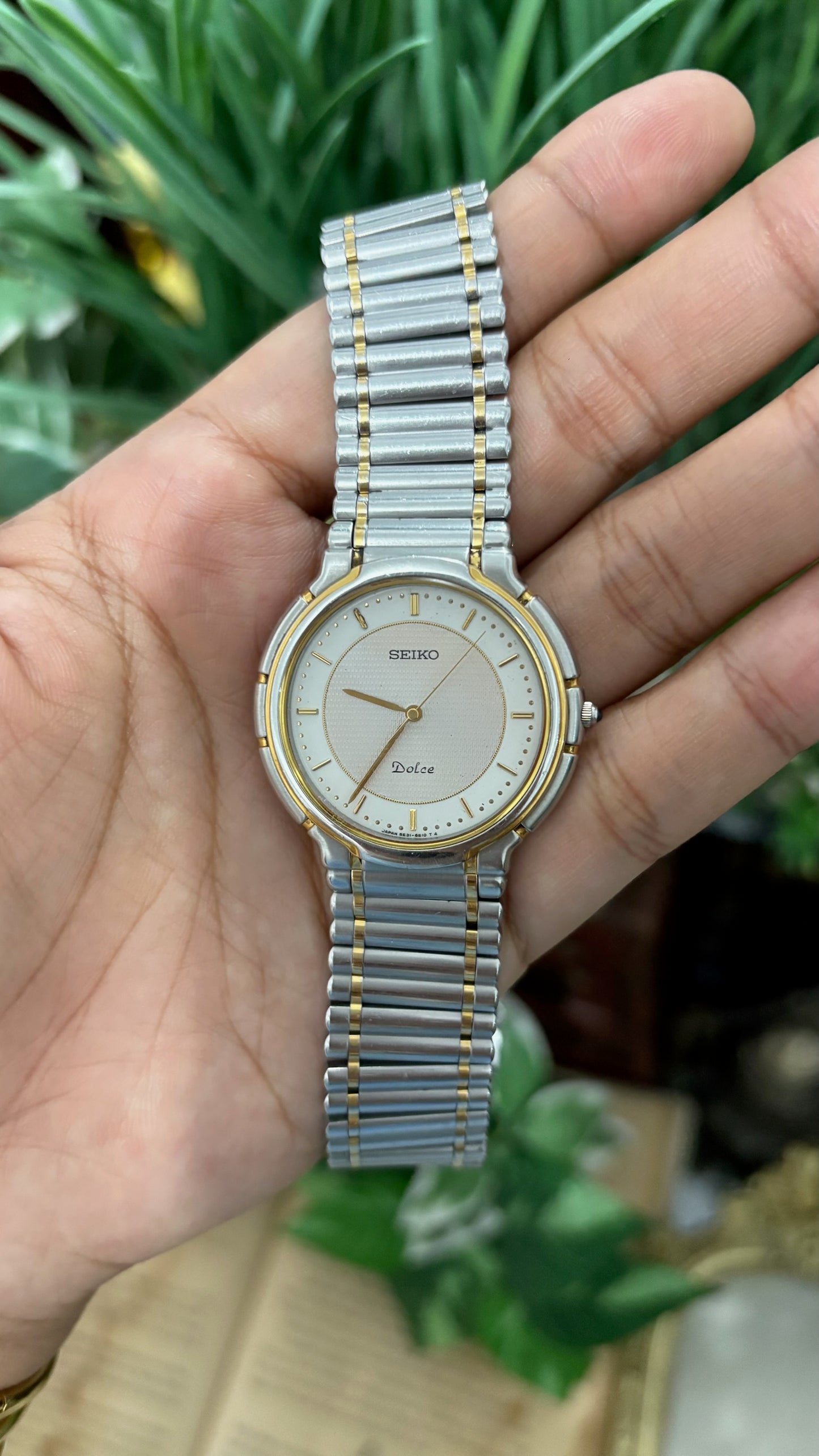 Rare Vintage Seiko Dolce Mens Classic Watch in Two-Tone Quartz