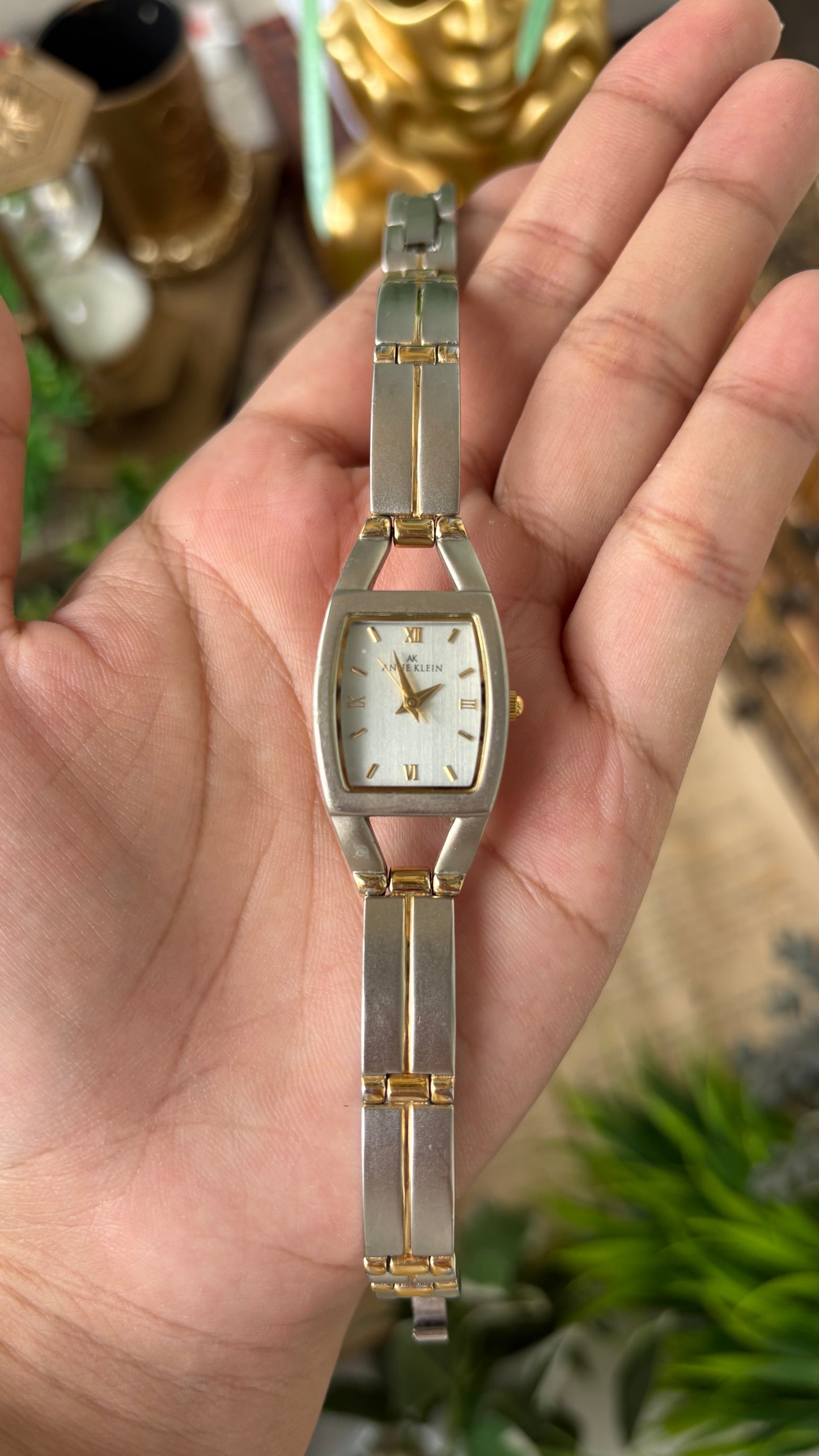 Vintage Anne Klein Elegant Eye Dial Watch in Two-Tone Quartz #00231