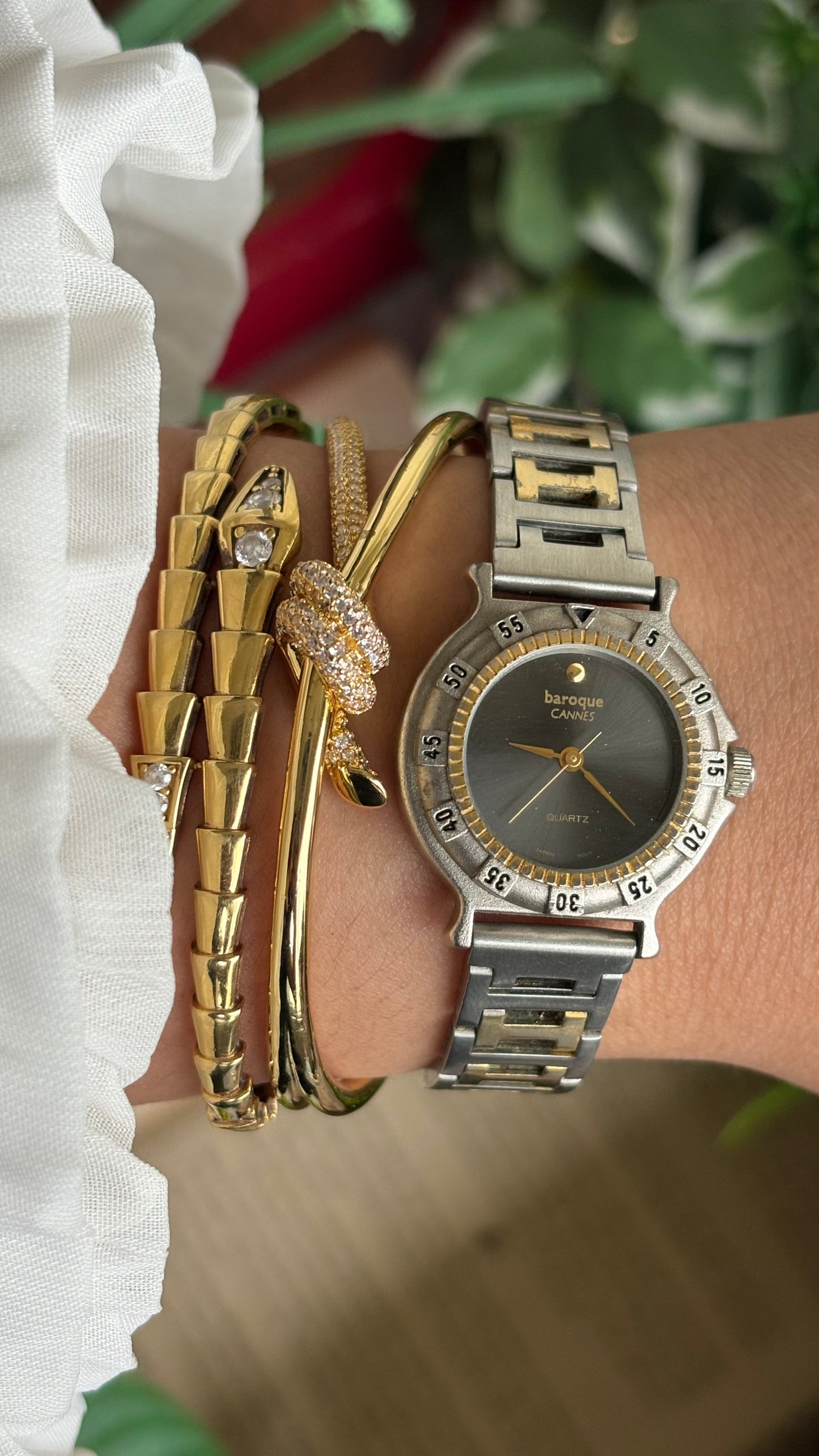 Vintage Baroque Cannes Watch in Two-Tone