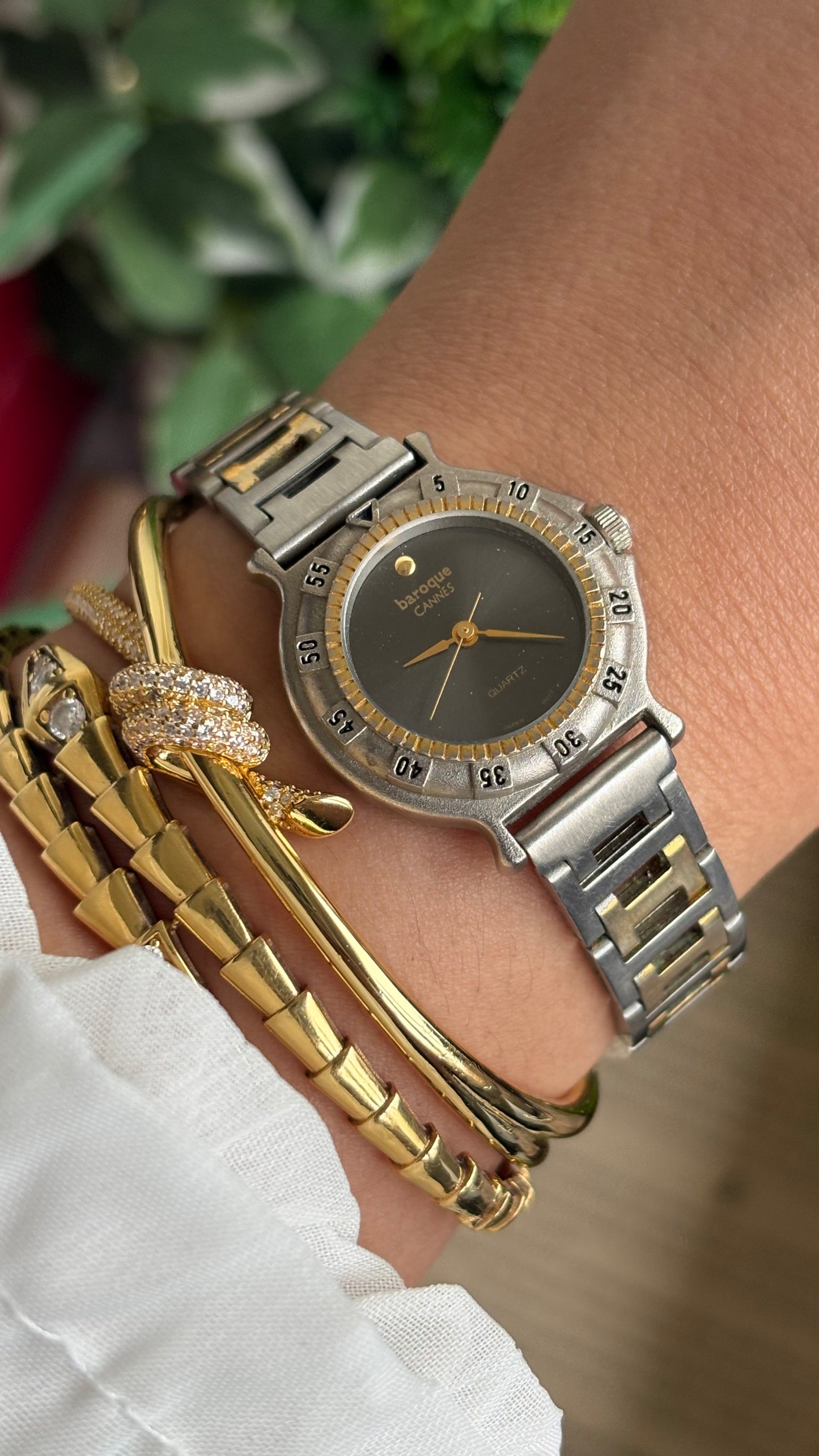 Vintage Baroque Cannes Watch in Two-Tone