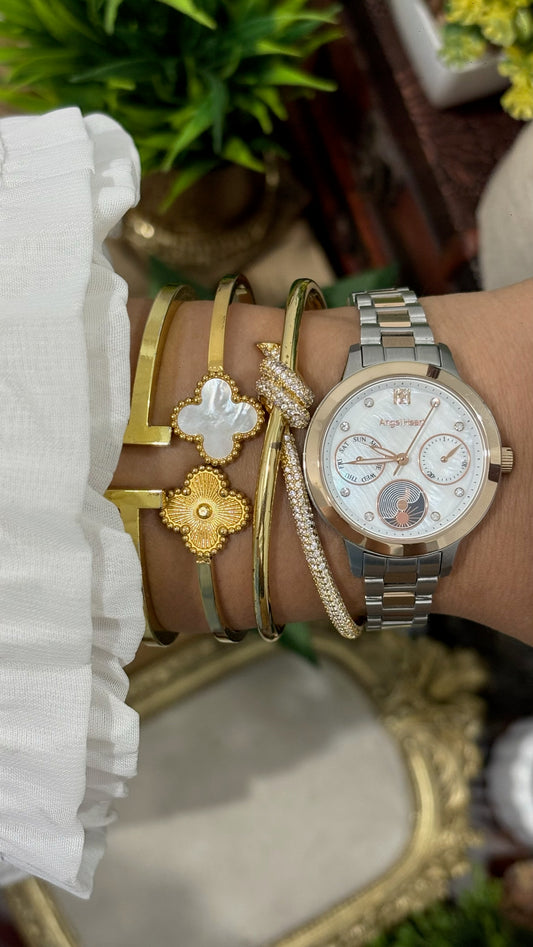 Rare Vintage Angel Heart Chrono Sun and Moon Phase Watch in Two-Tone Quartz