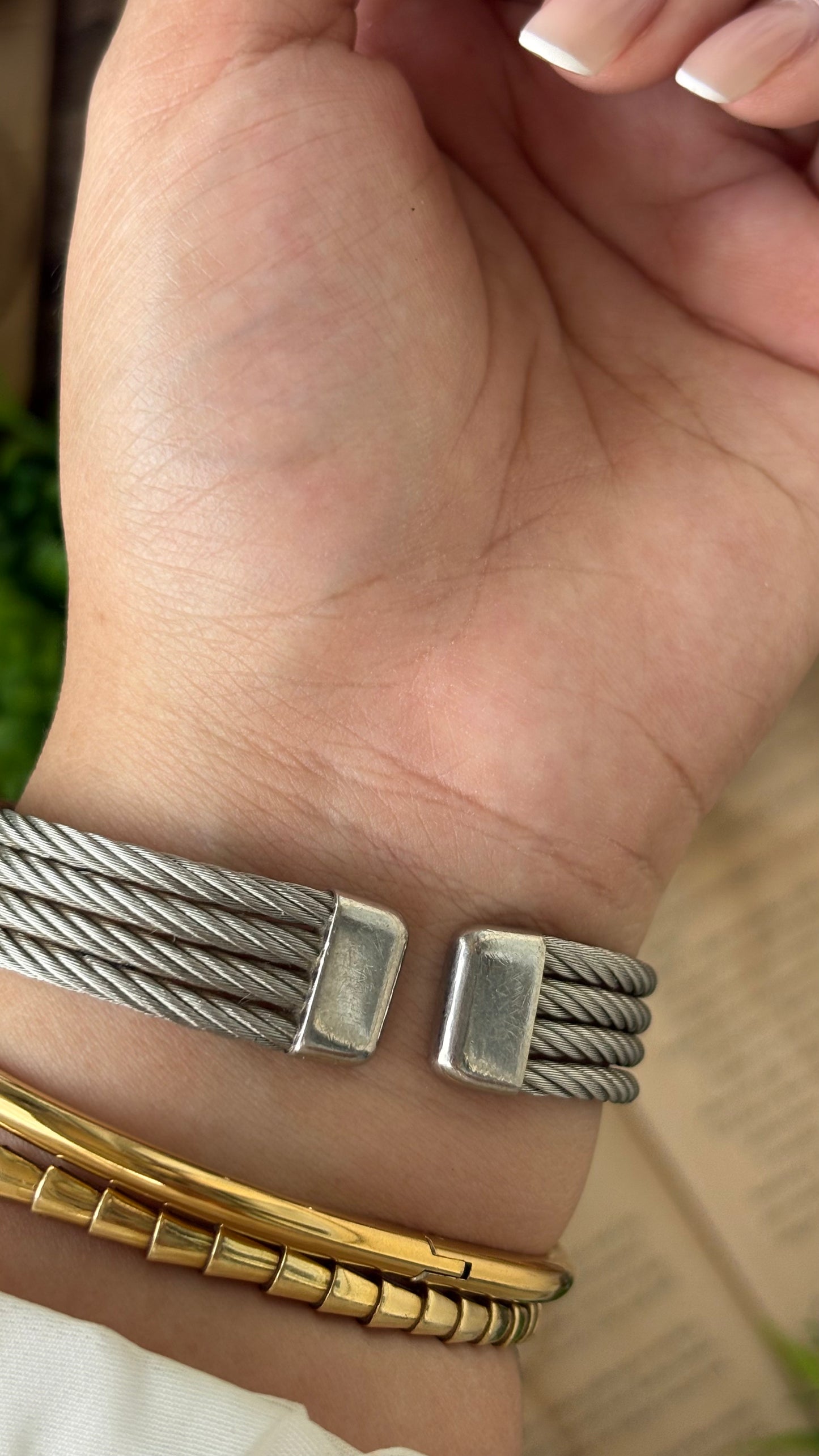 Rare Vintage Anne Klein II Quadruple Twisted Rope Watch in Silver Tone Quartz Charriol-Inspired #00240