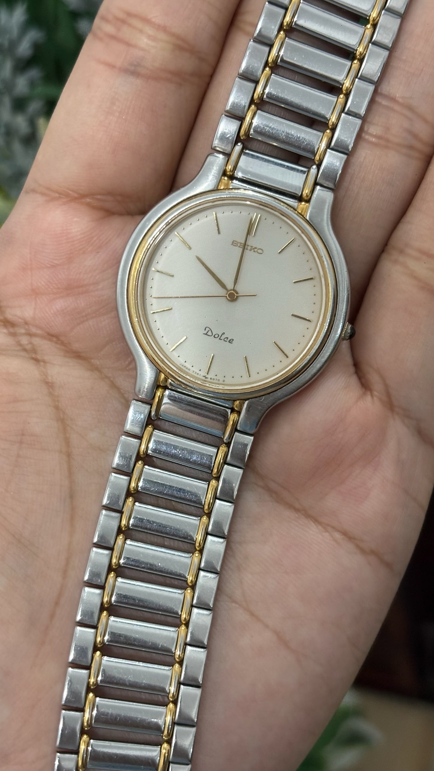 Rare Vintage Seiko Dolce Mens Classic Watch in Two-Tone Quartz