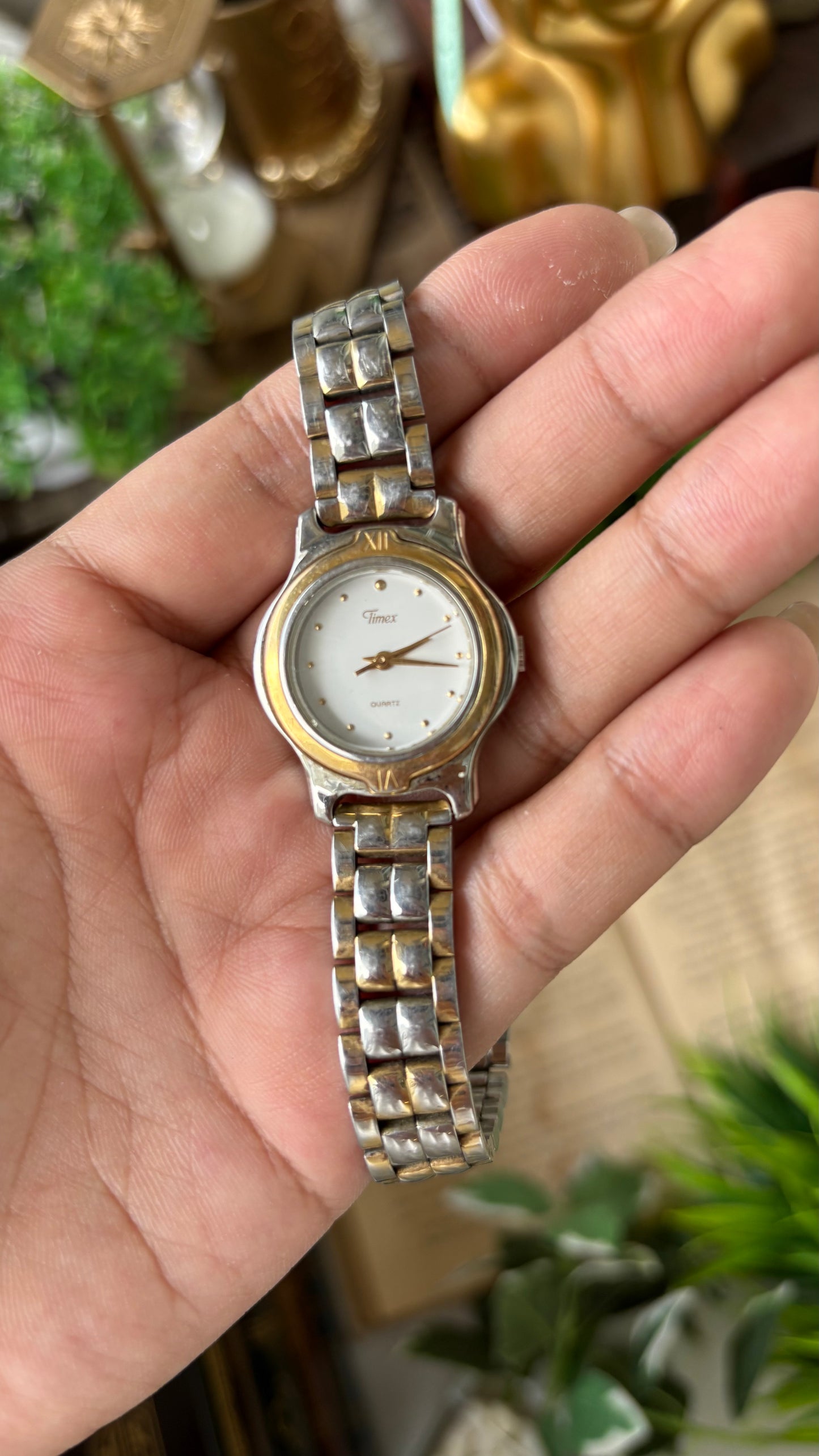 Vintage Timex Classic Watch in Two-Tone Minimalist Dial Quartz #00248