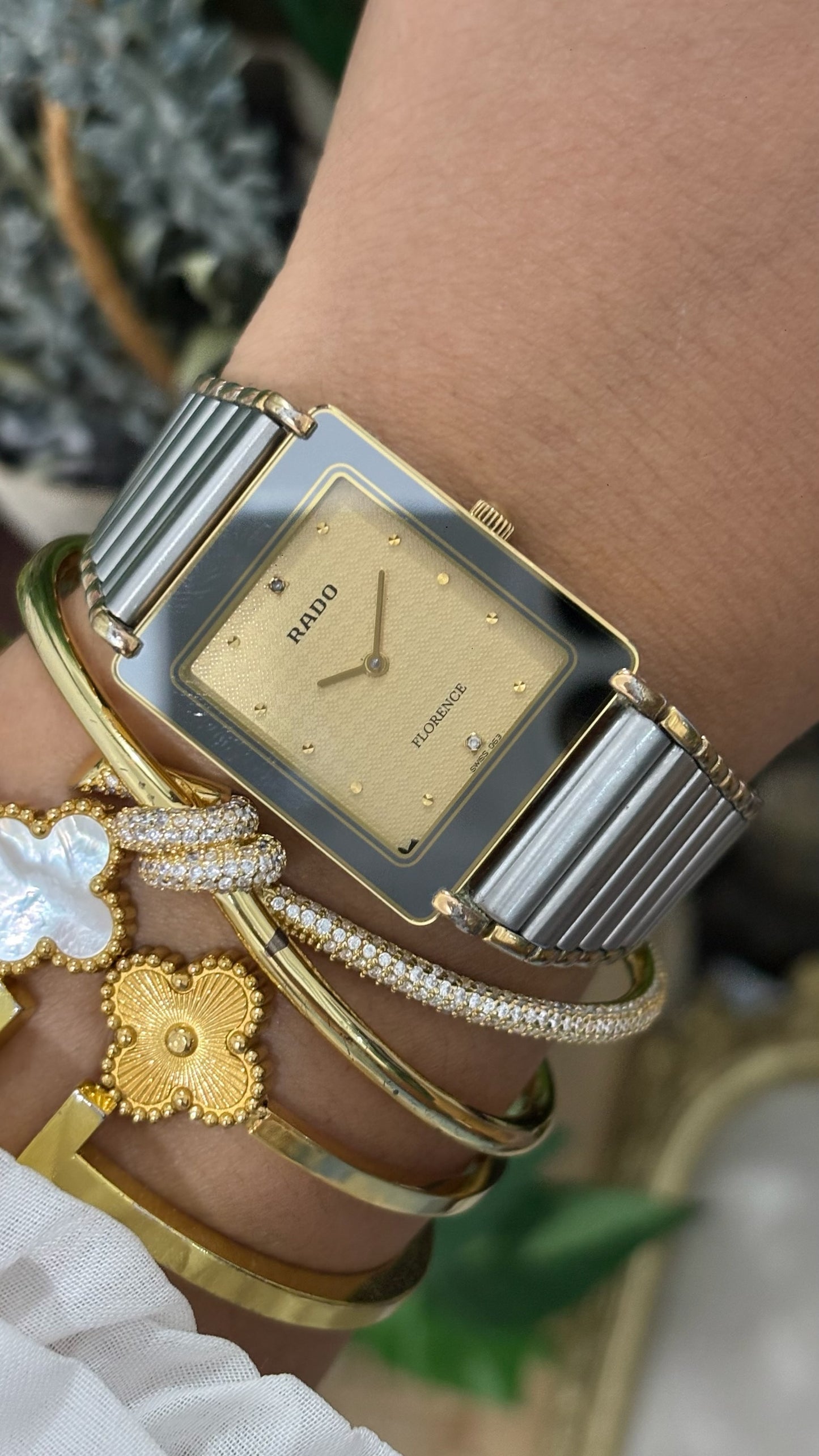 Rare Vintage Rado Florence Tank Watch in Two-Tone Quartz