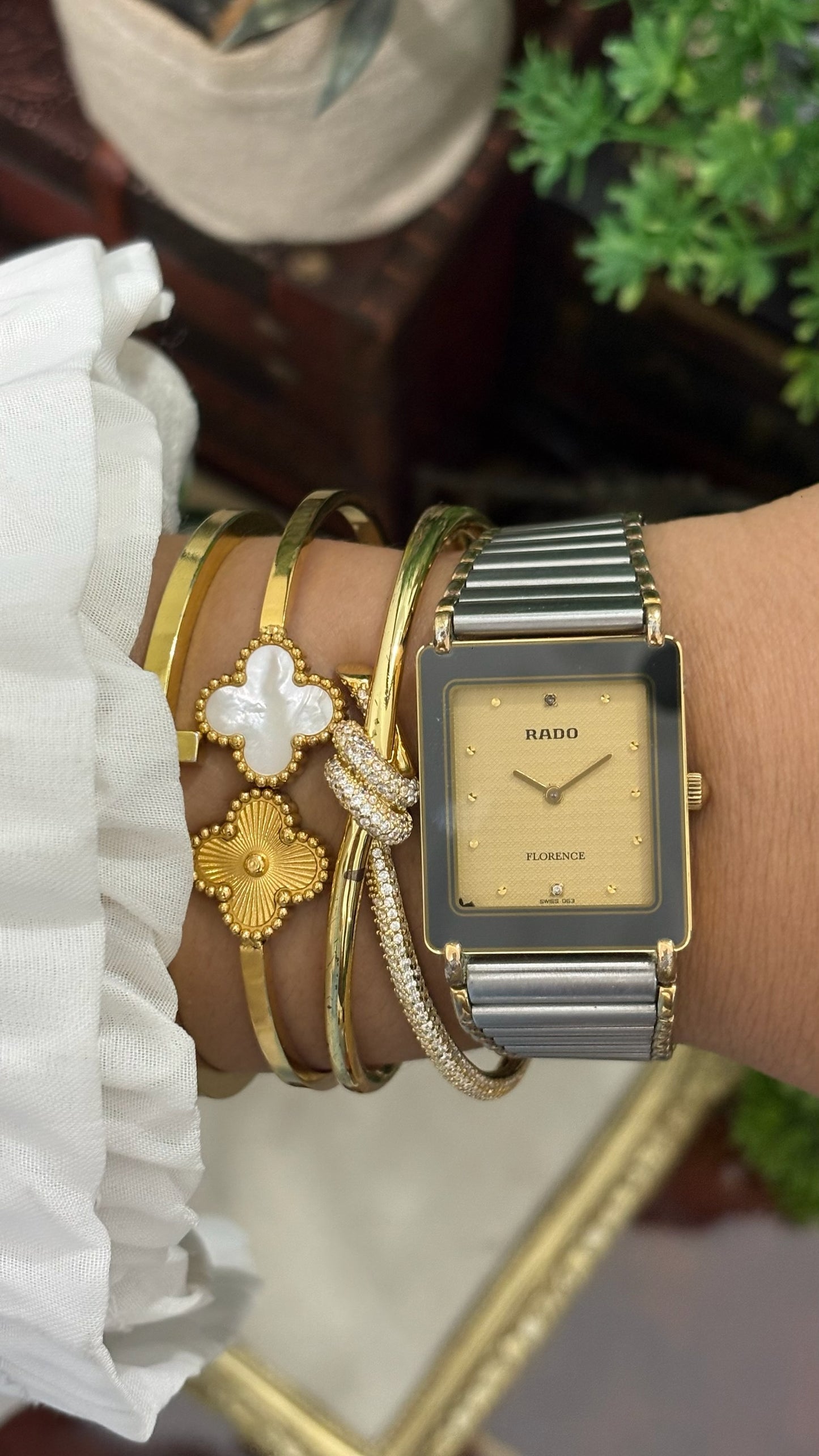 Rare Vintage Rado Florence Tank Watch in Two-Tone Quartz