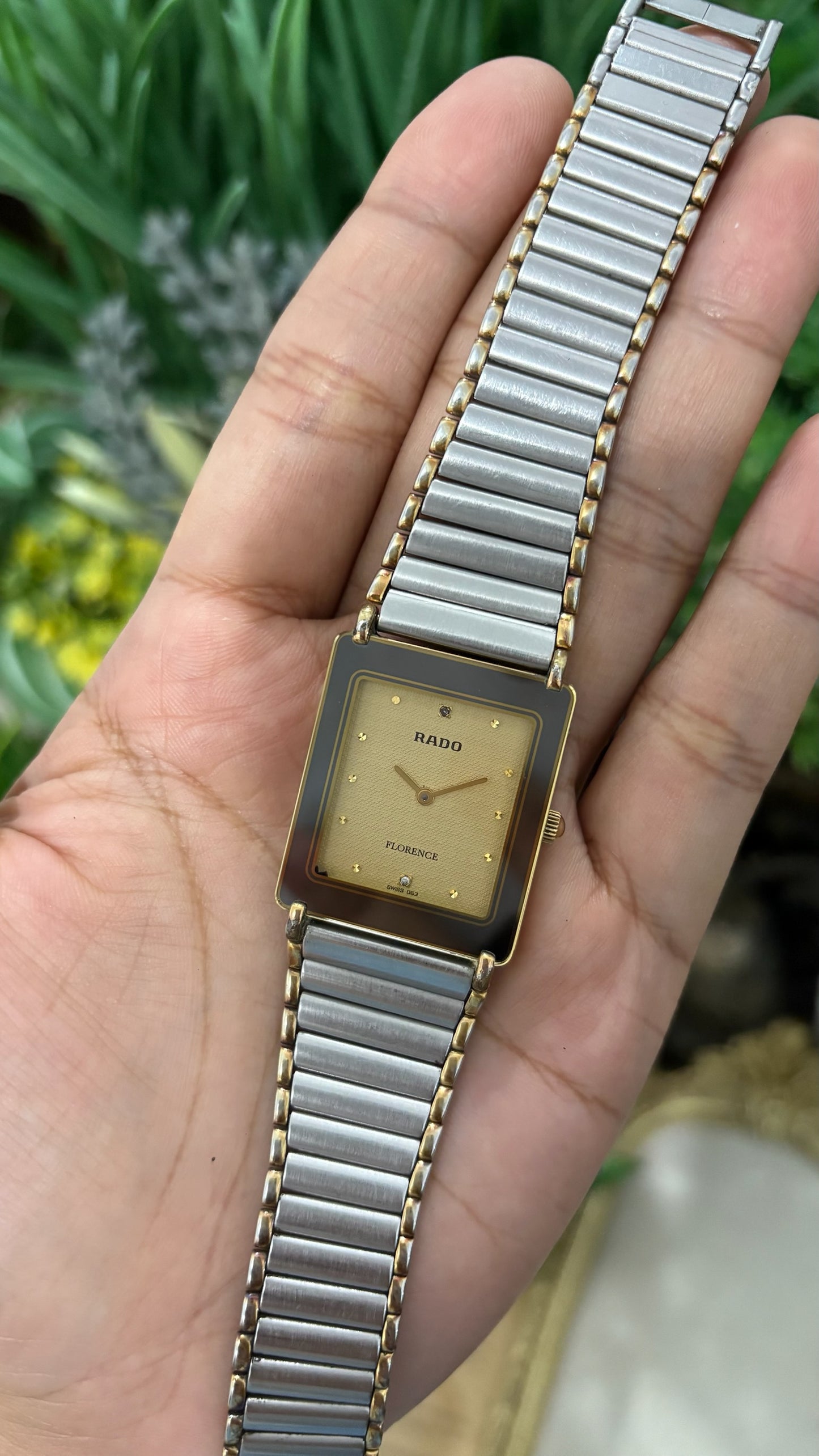 Rare Vintage Rado Florence Tank Watch in Two-Tone Quartz