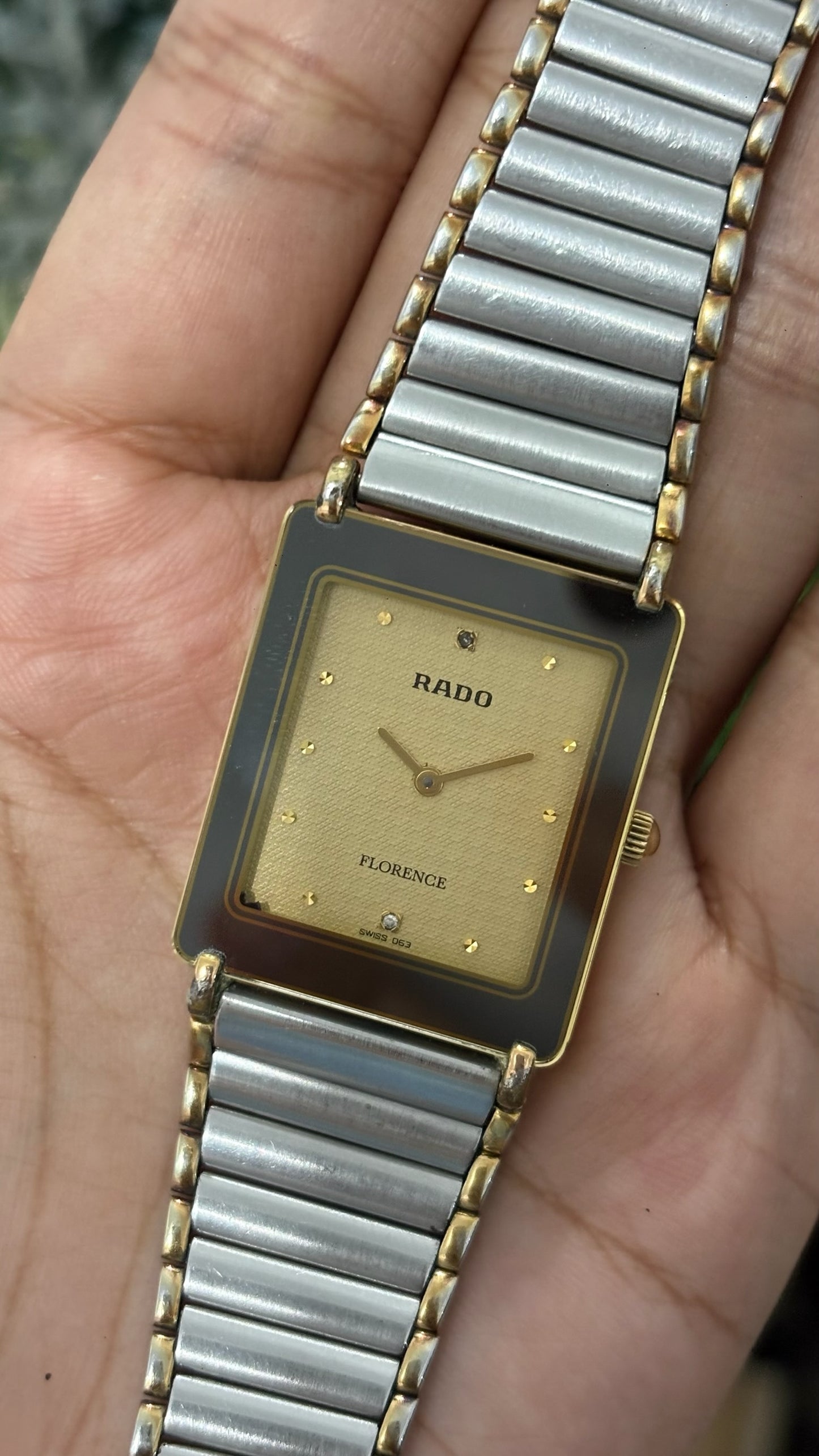 Rare Vintage Rado Florence Tank Watch in Two-Tone Quartz