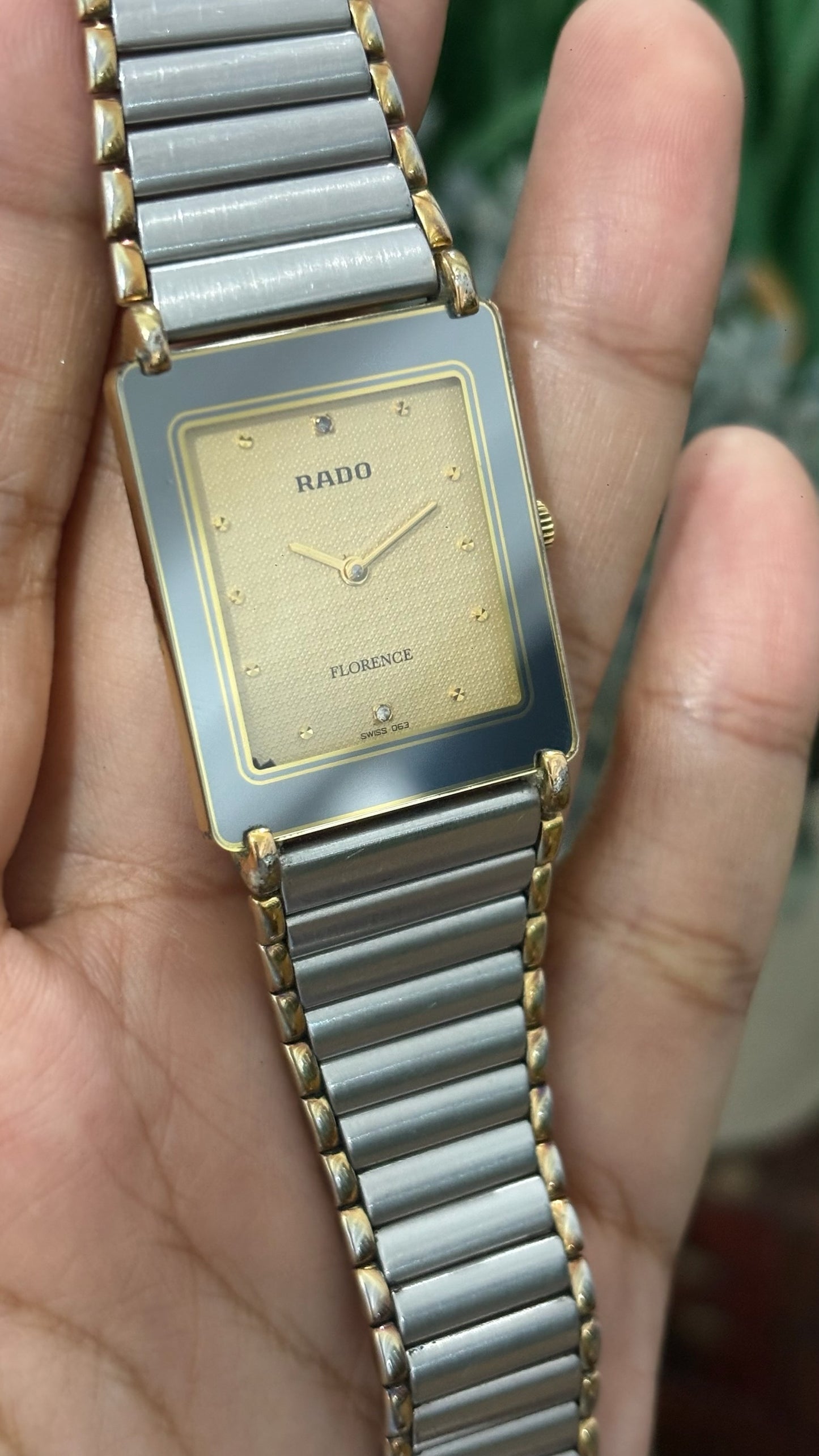 Rare Vintage Rado Florence Tank Watch in Two-Tone Quartz