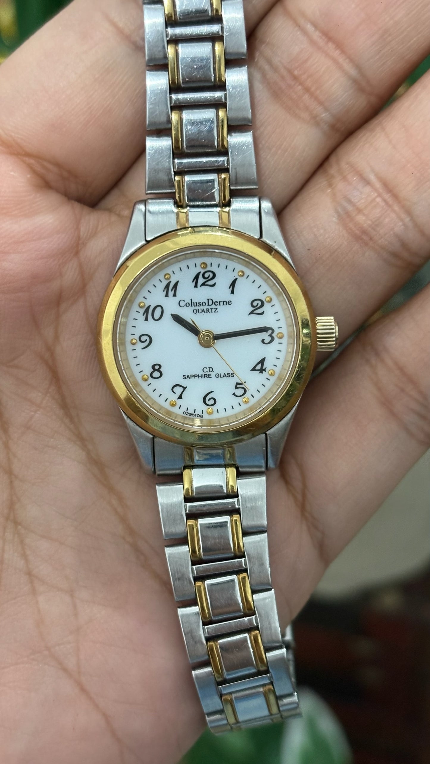 Vintage Coluso Derne Sapphire Glass Classic Watch in Two-Tone Quartz