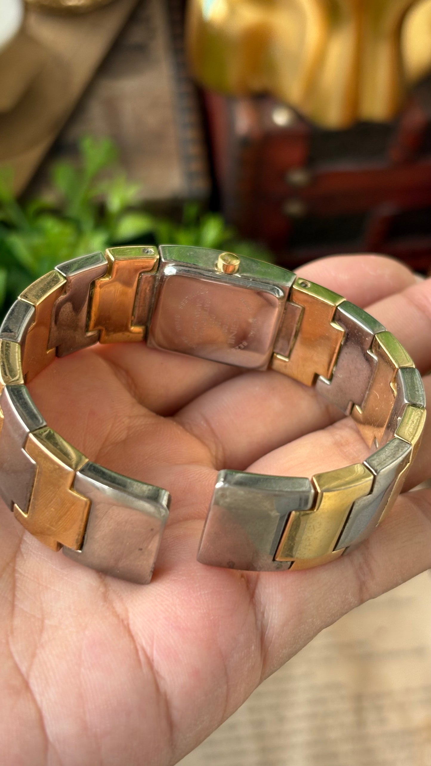 Rare Vintage Elgin II Band Bangle Watch in Two-Tone Quartz #00211