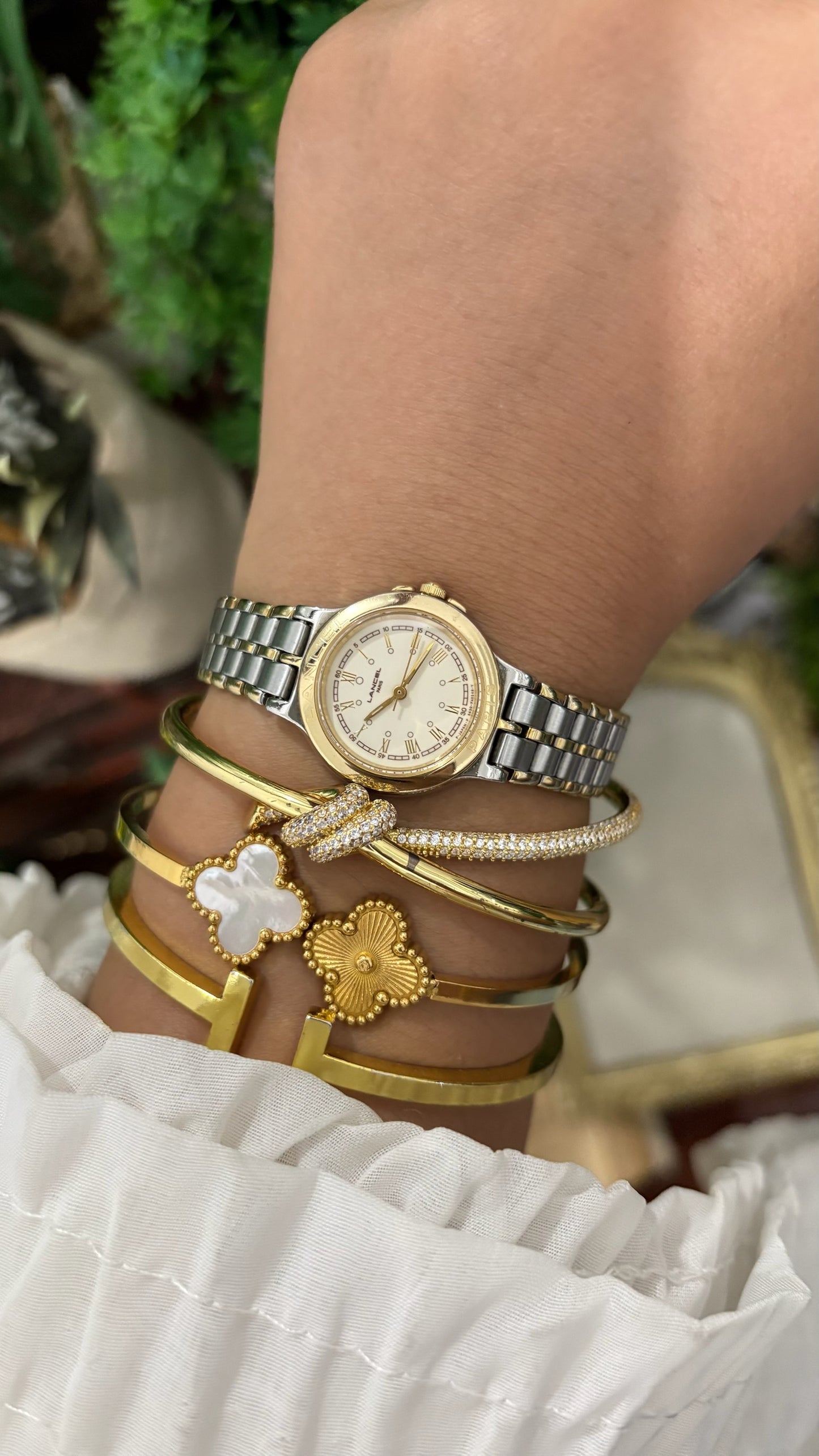Vintage Lancel Paris EmbosClassic Watch in Two-Tone Quartz