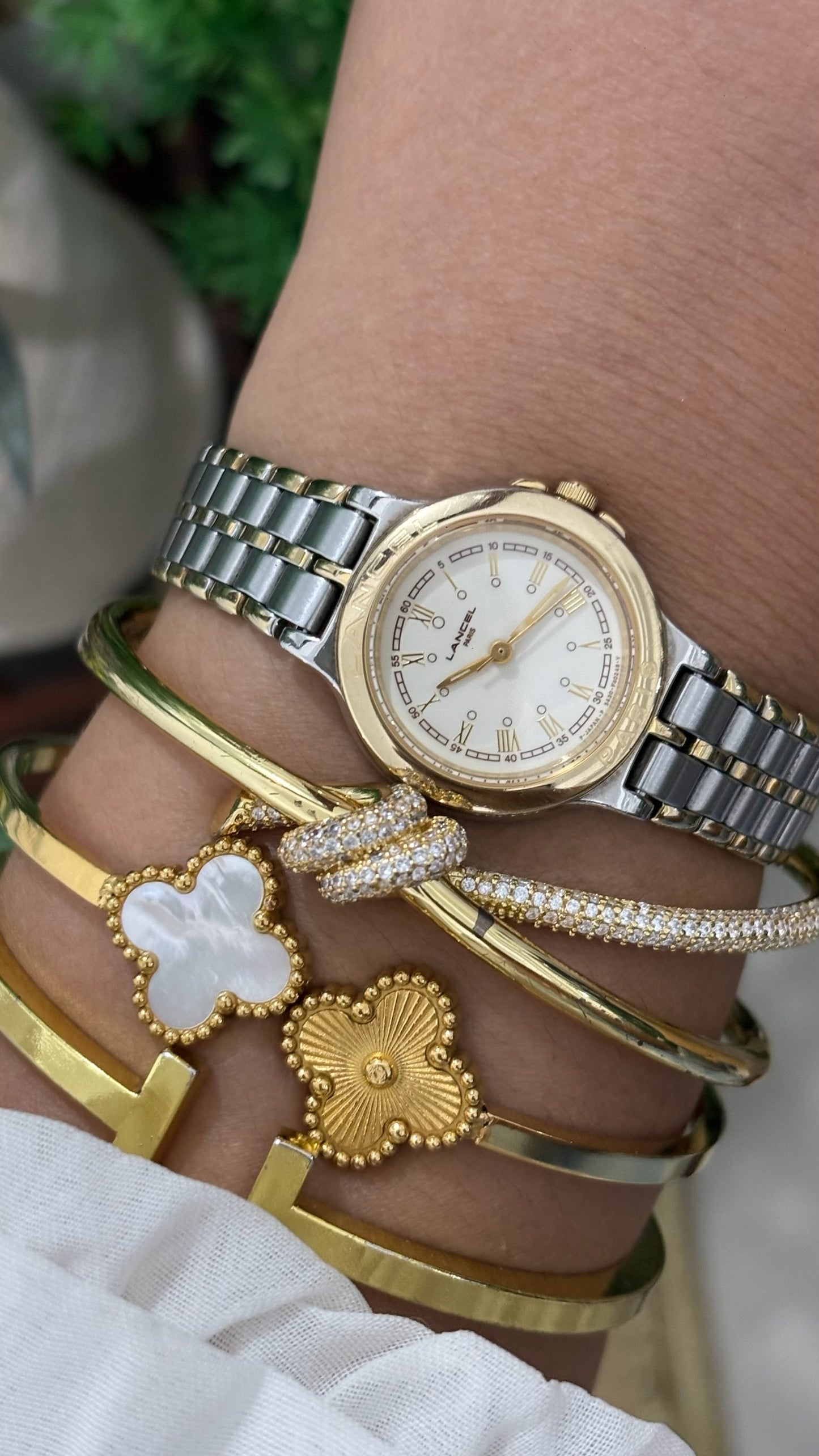 Vintage Lancel Paris EmbosClassic Watch in Two-Tone Quartz