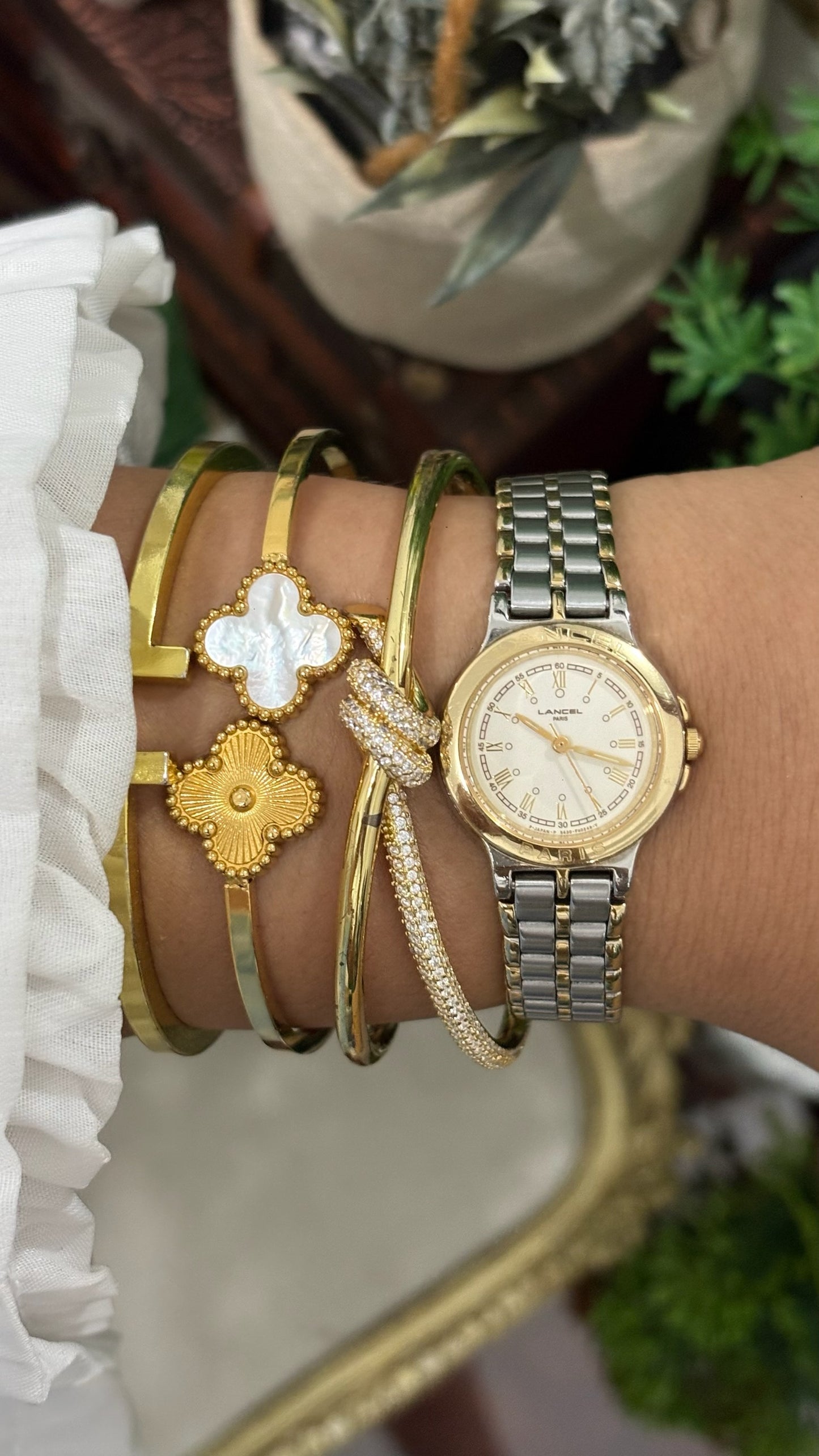 Vintage Lancel Paris EmbosClassic Watch in Two-Tone Quartz
