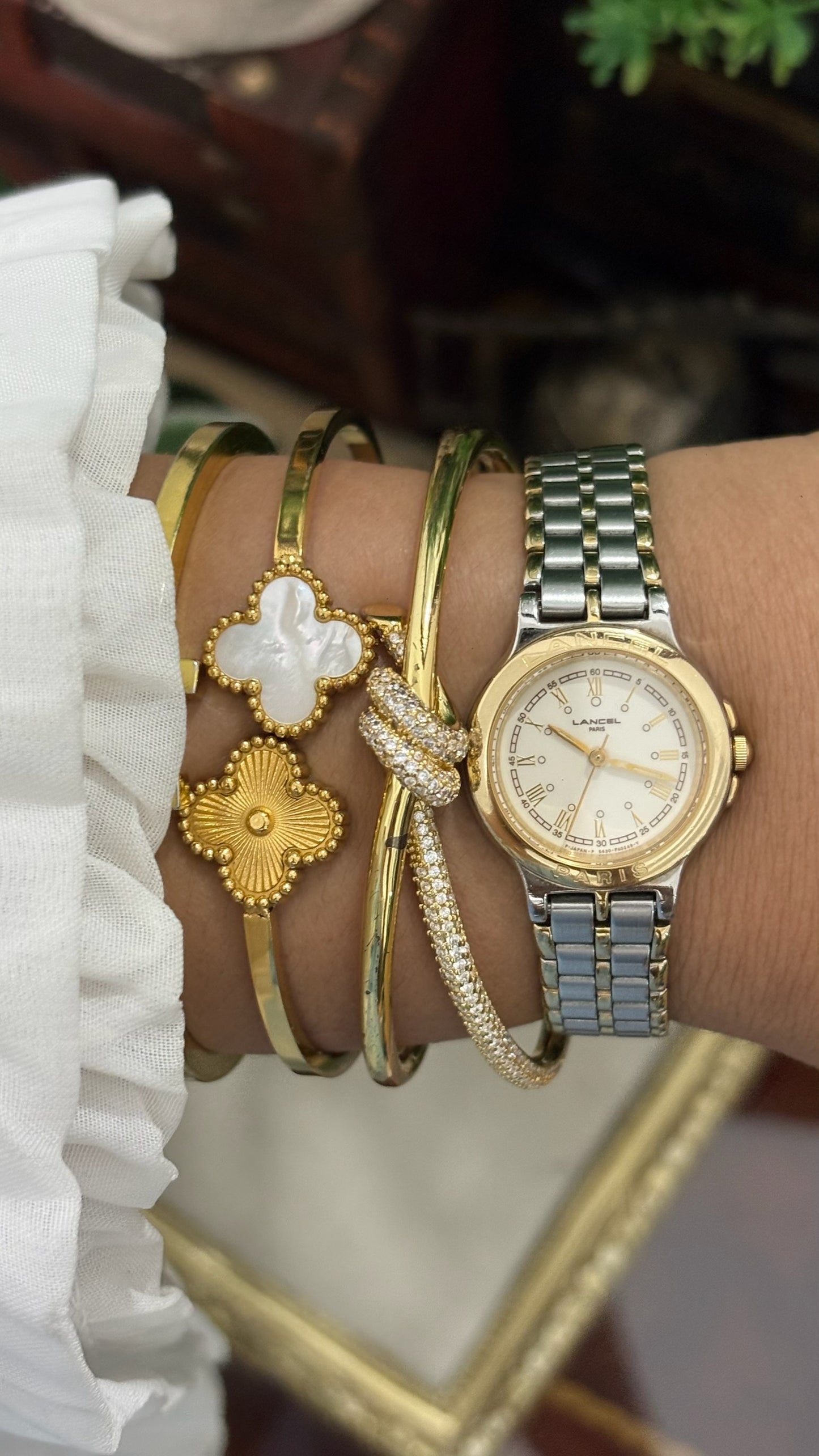 Vintage Lancel Paris EmbosClassic Watch in Two-Tone Quartz