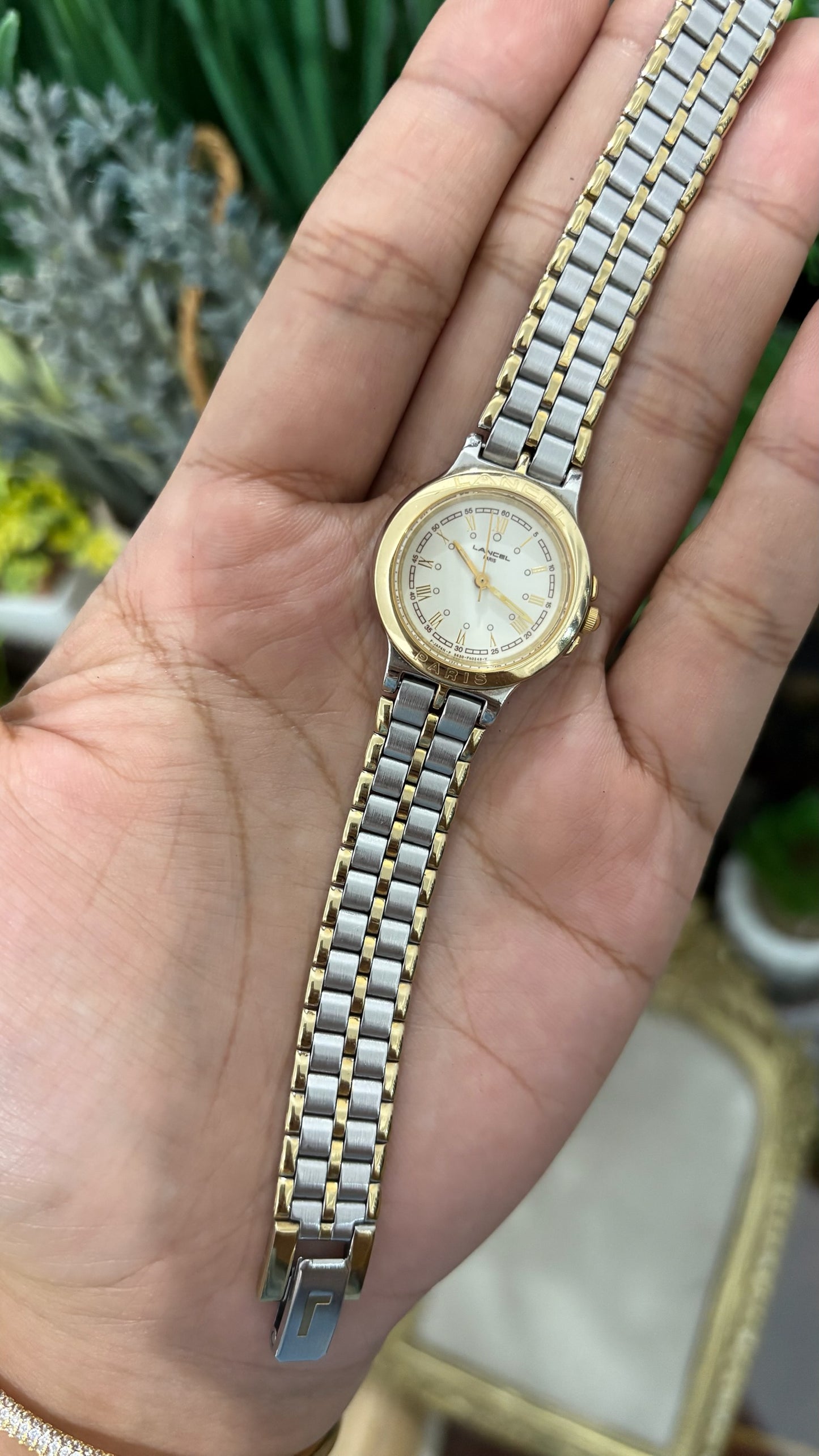 Vintage Lancel Paris EmbosClassic Watch in Two-Tone Quartz