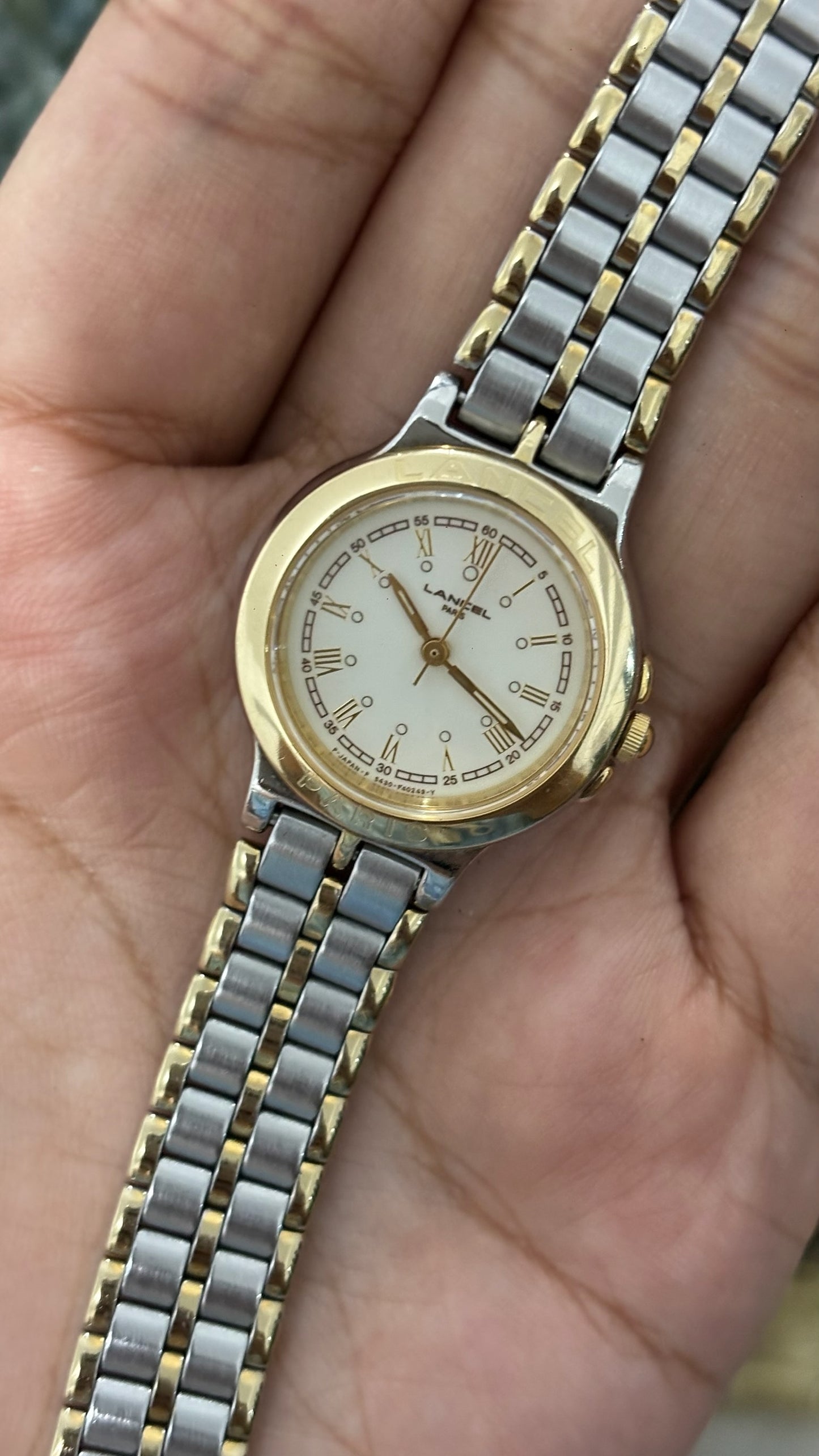 Vintage Lancel Paris EmbosClassic Watch in Two-Tone Quartz