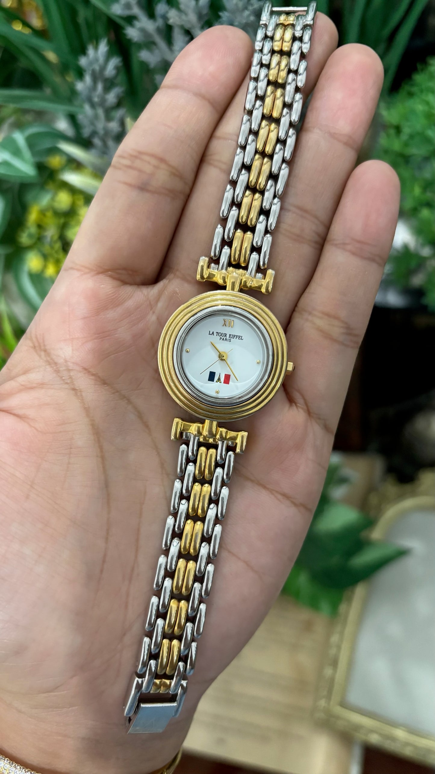 Vintage La Tour Eiffel Paris Dress Watch in Two-Tone Quartz