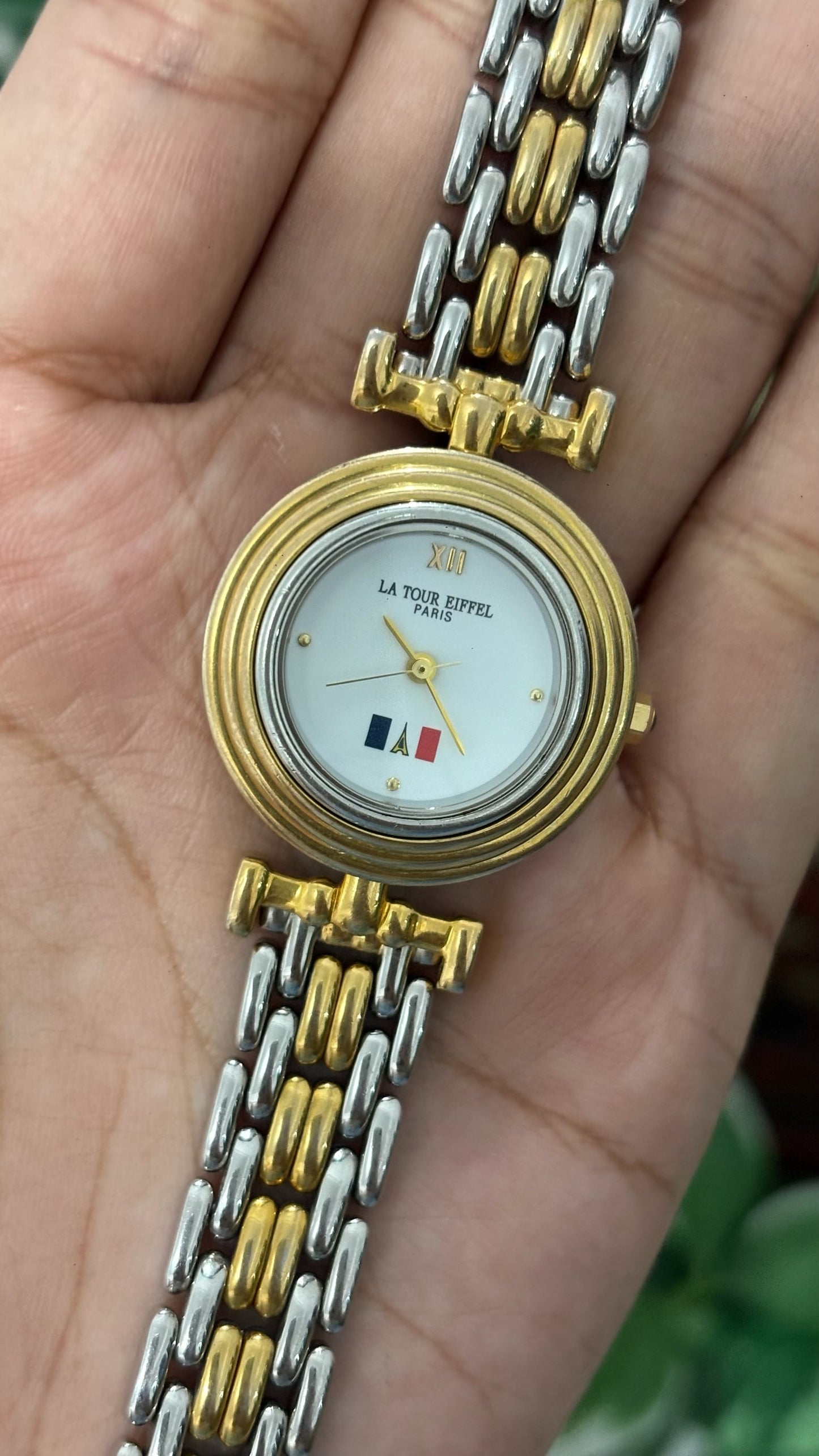 Vintage La Tour Eiffel Paris Dress Watch in Two-Tone Quartz