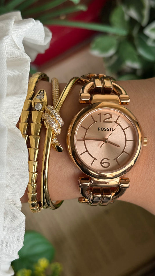 Vintage Fossil Watch in Rose Gold Tone