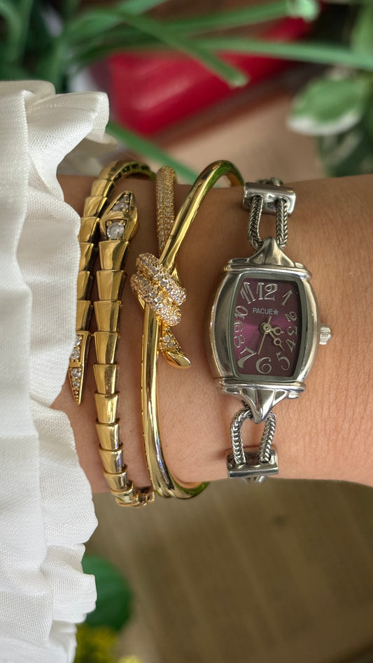 Vintage Pacue Watch in Silver Tone