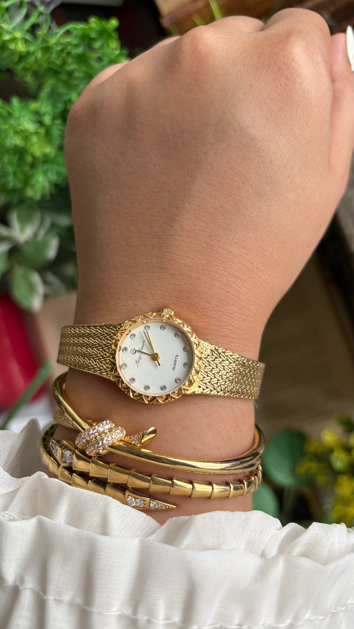 Vintage Mavy Maison Watch in Gold Tone