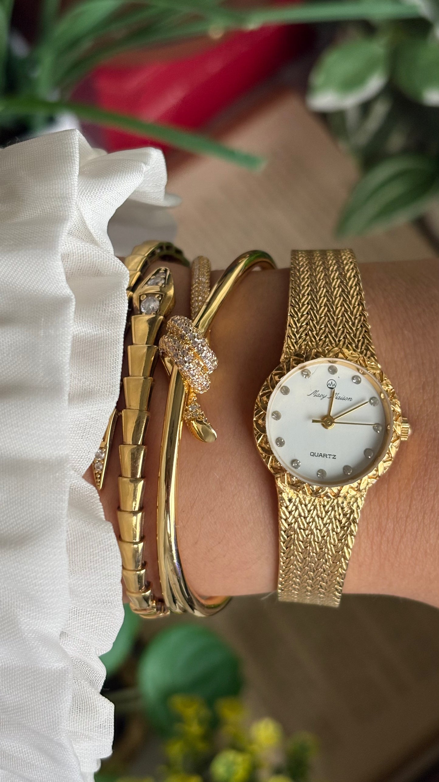 Vintage Mavy Maison Watch in Gold Tone