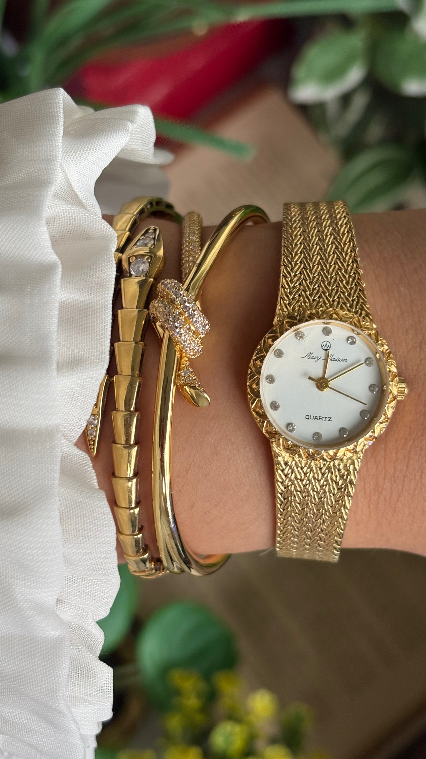 Vintage Mavy Maison Watch in Gold Tone