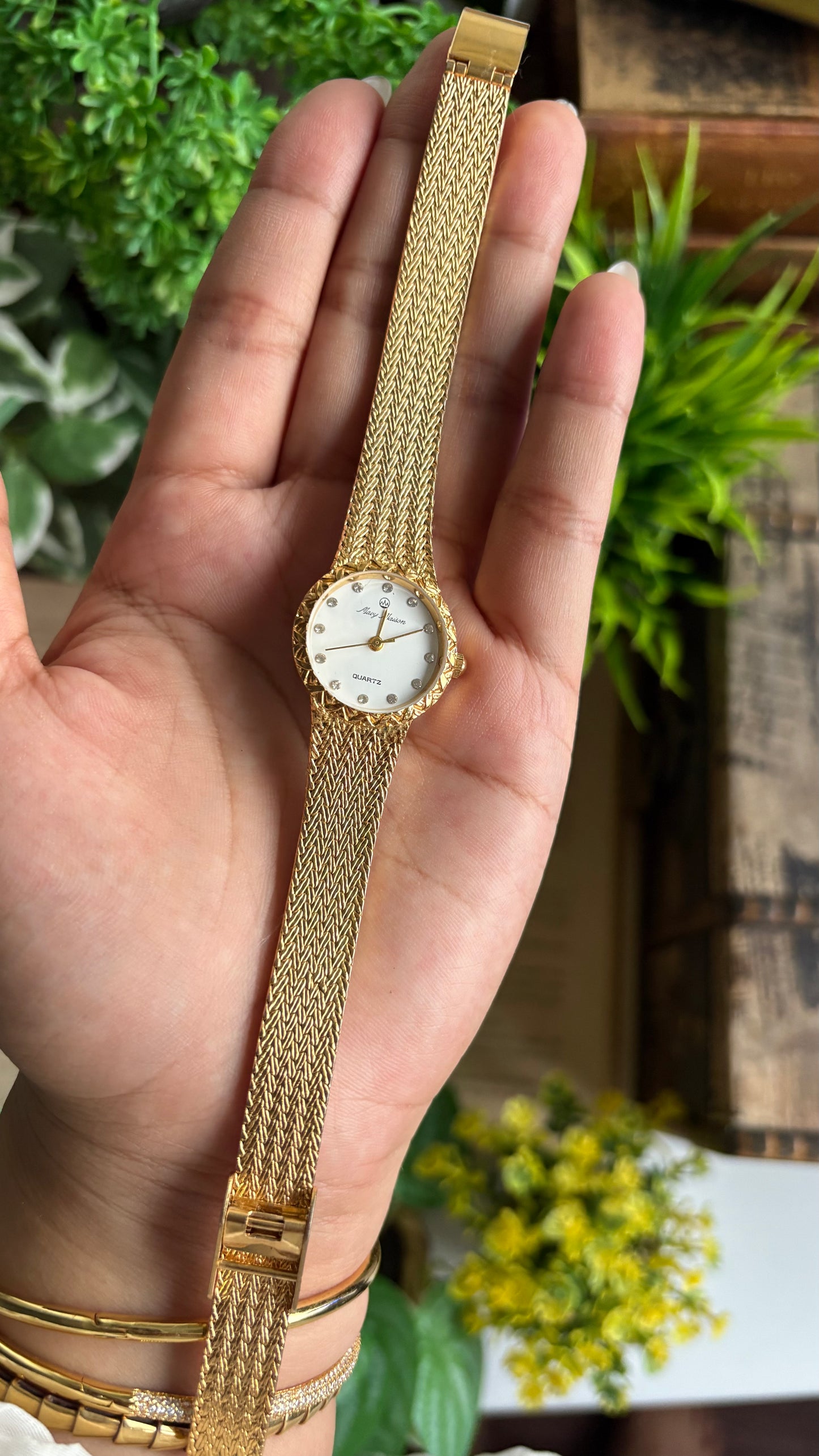 Vintage Mavy Maison Watch in Gold Tone