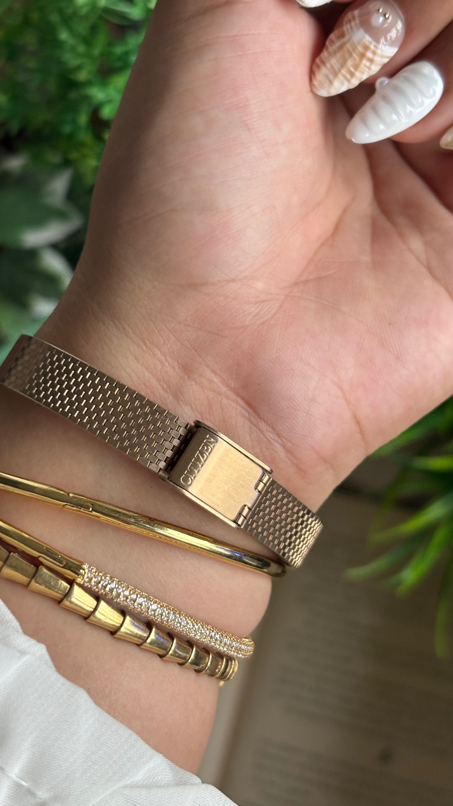 Vintage Citizen Tank Watch in Gold Tone